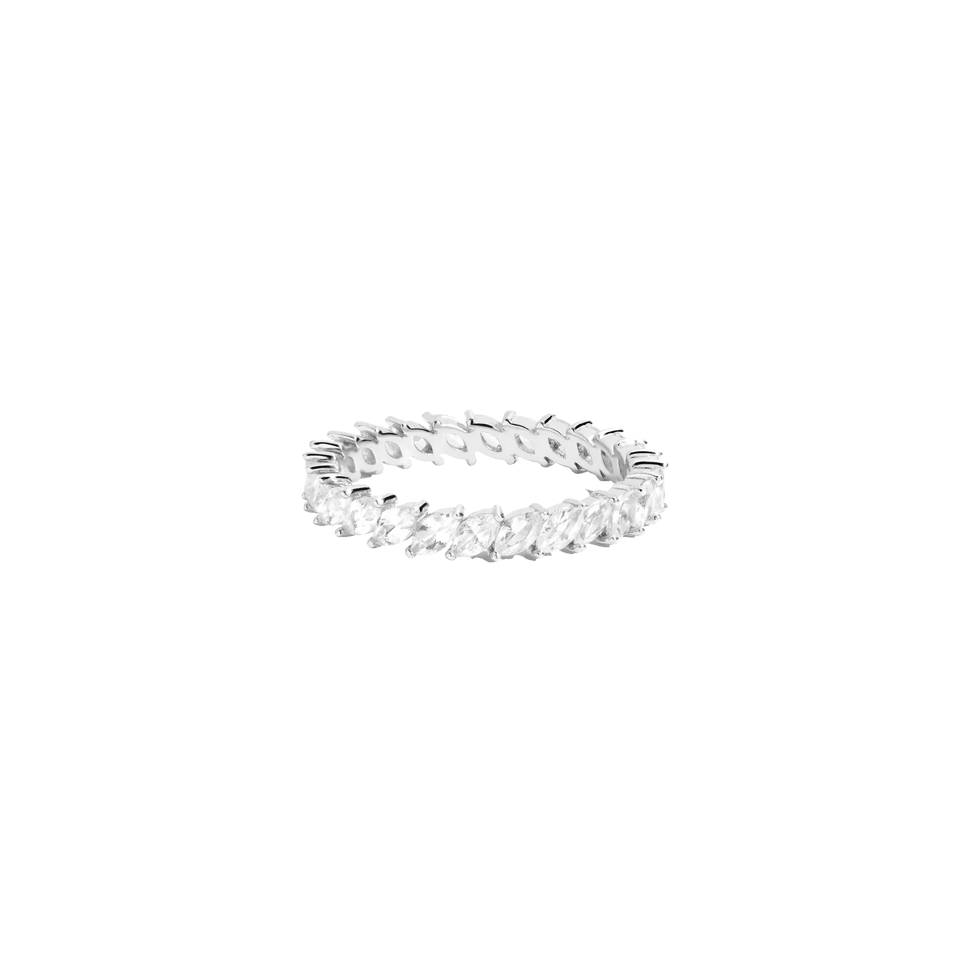 Lab Grown White Sapphire Marquise Eternity Ring sold by Aurate product image thumbnail 2