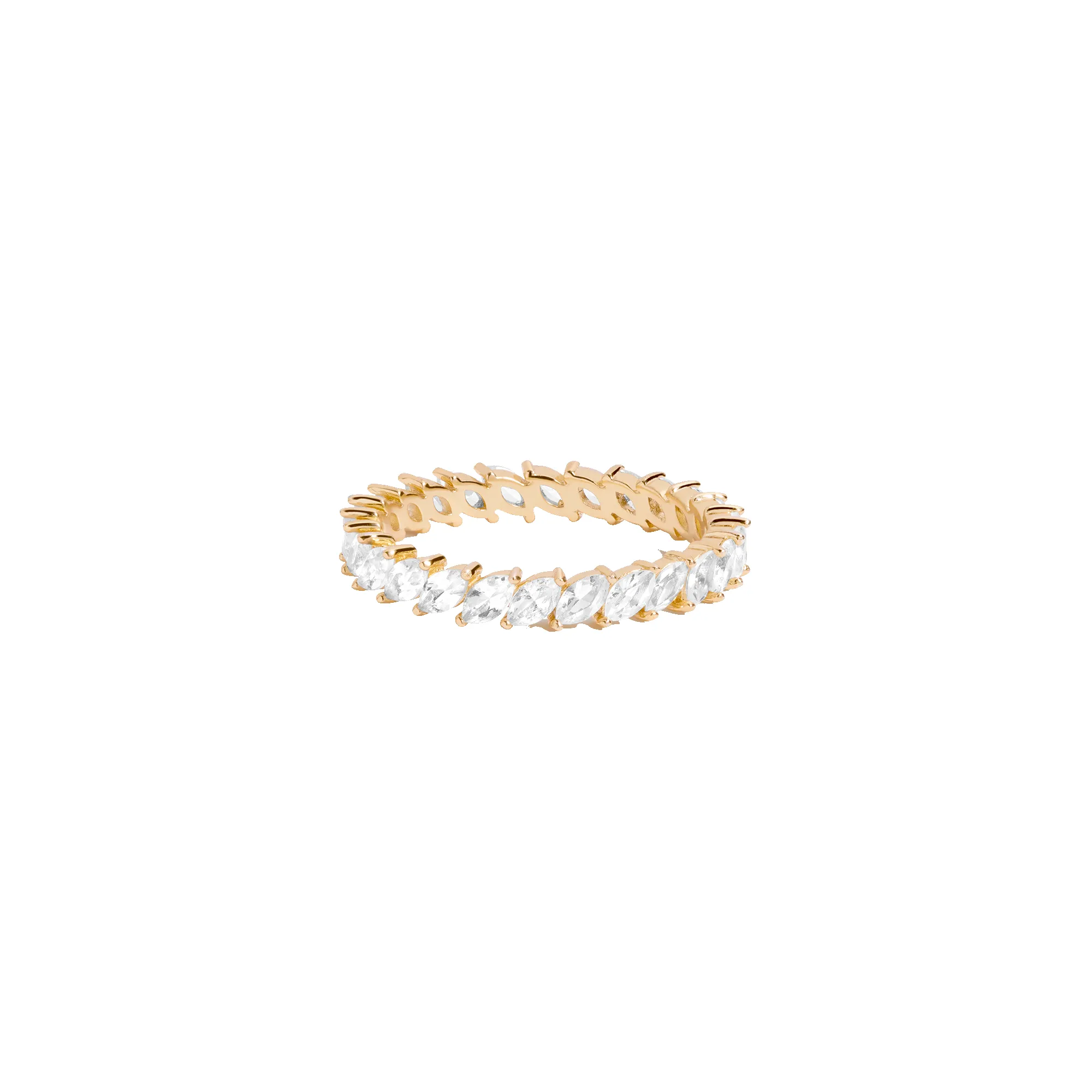 Lab Grown White Sapphire Marquise Eternity Ring sold by Aurate