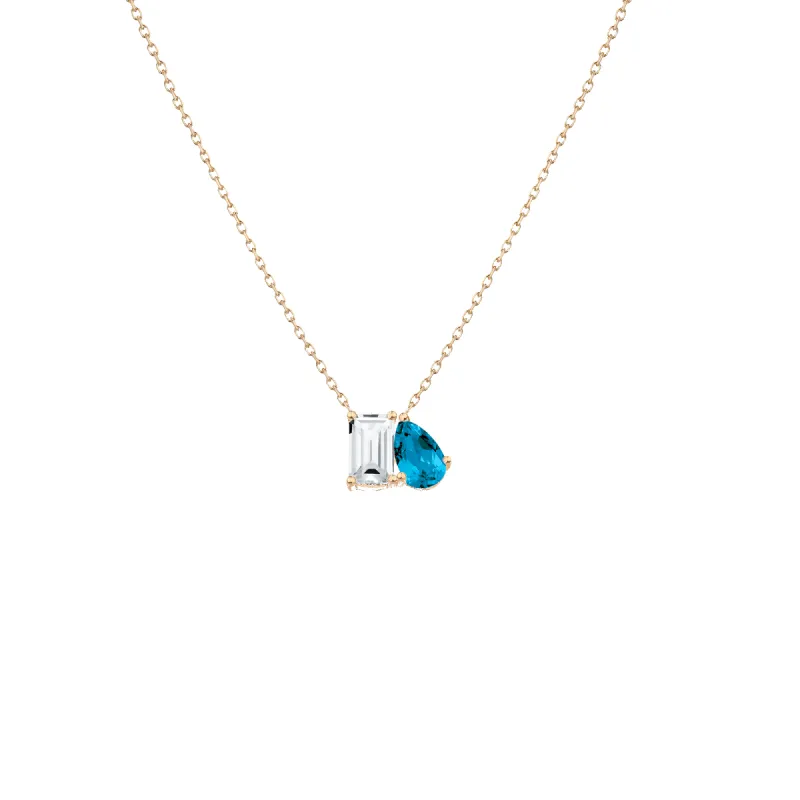Toi et Moi Gemstone Mini Classic Necklace sold by Aurate