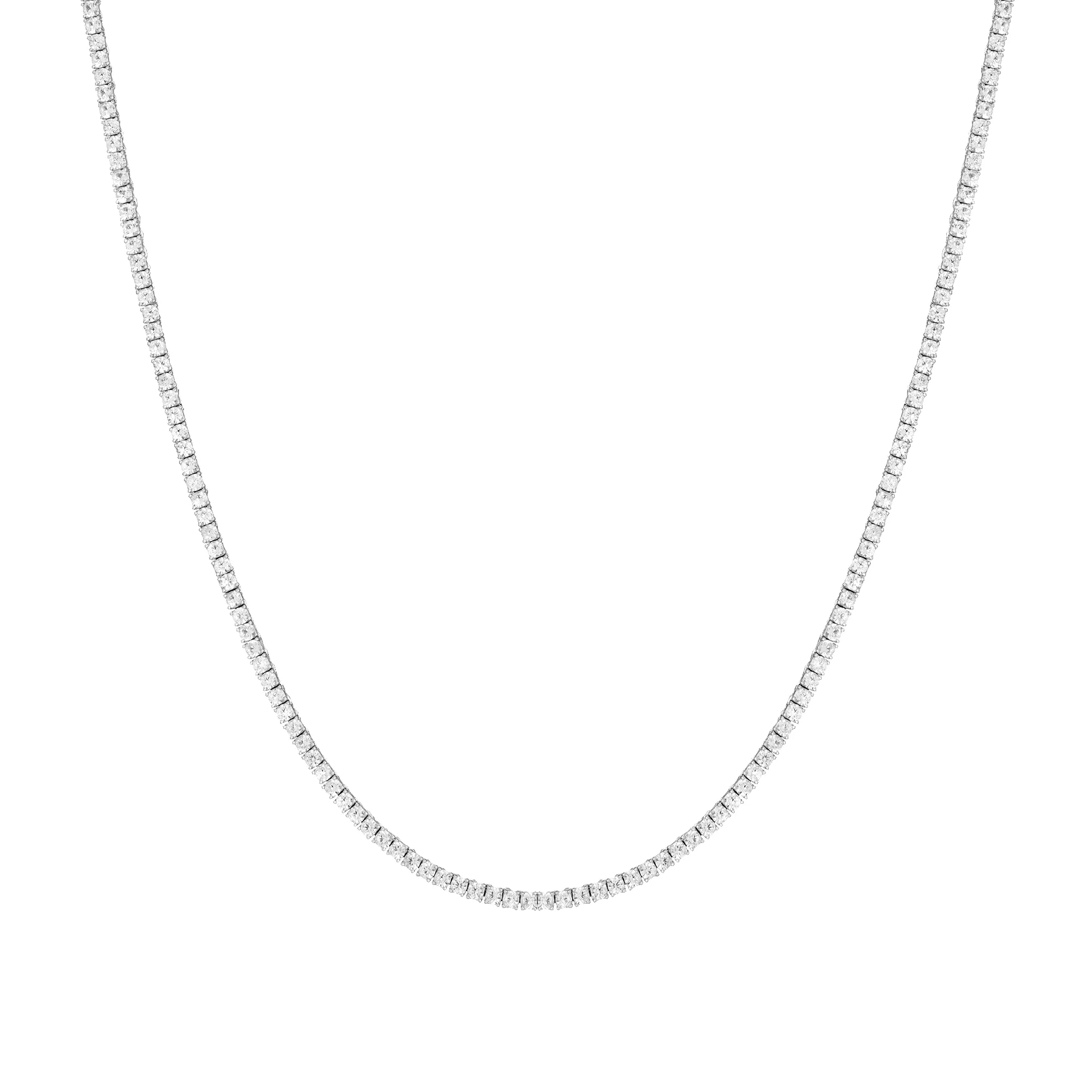 Lab Grown White Sapphire Tennis Necklace sold by Aurate