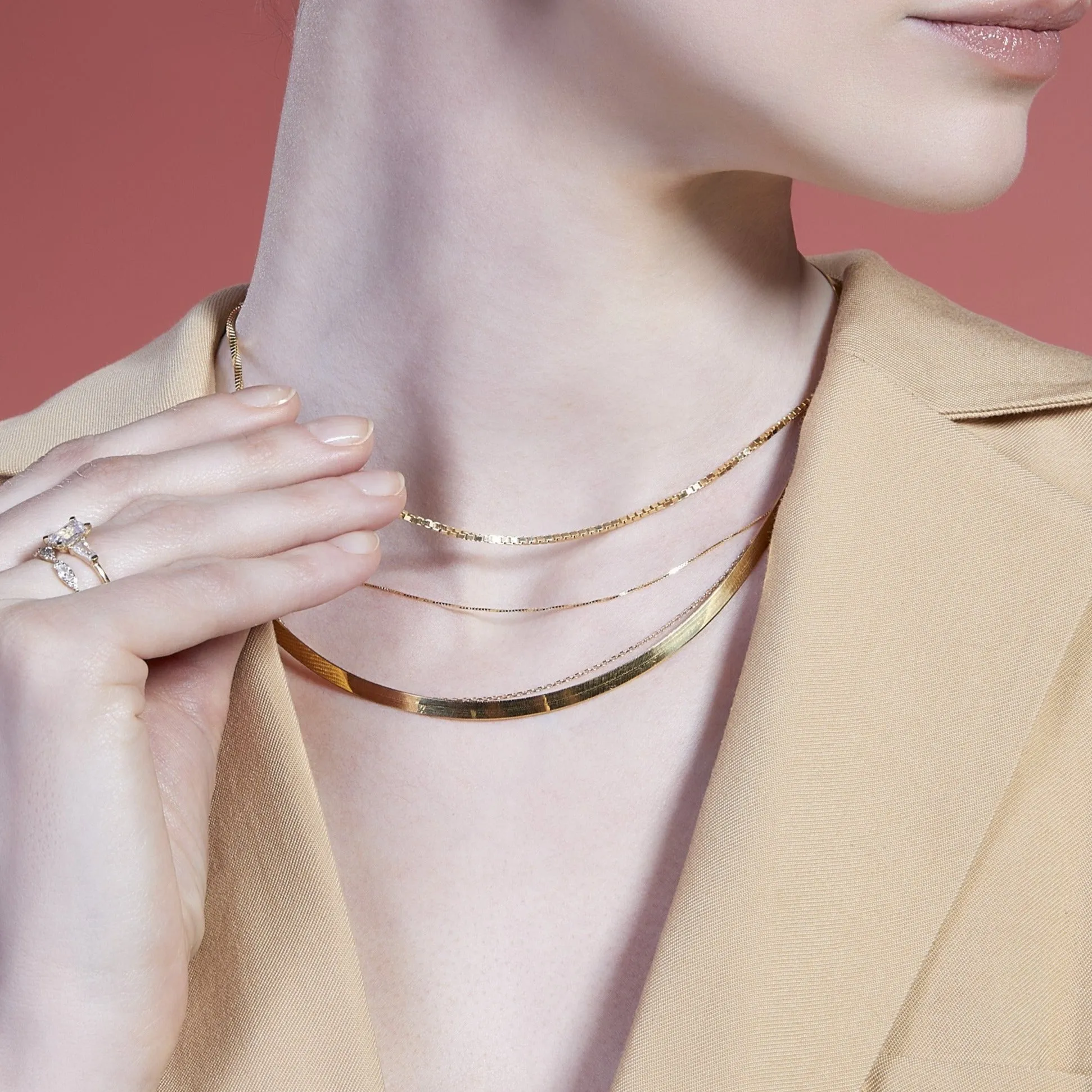 Medium Box Chain Necklace sold by Aurate product image thumbnail 5