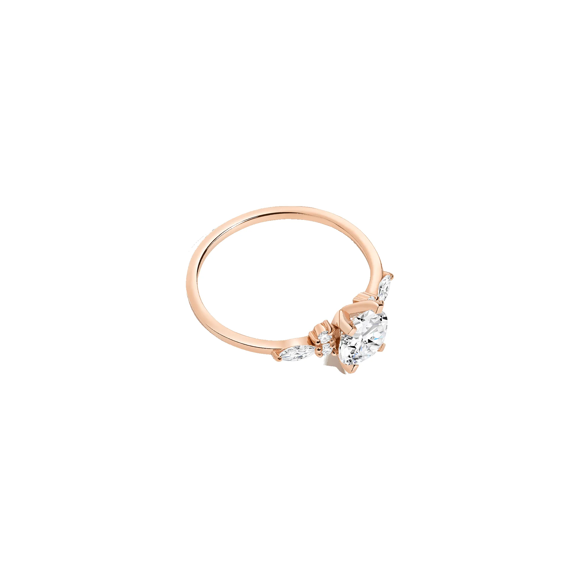 Round Floral Diamond Ring sold by Aurate product image thumbnail 5