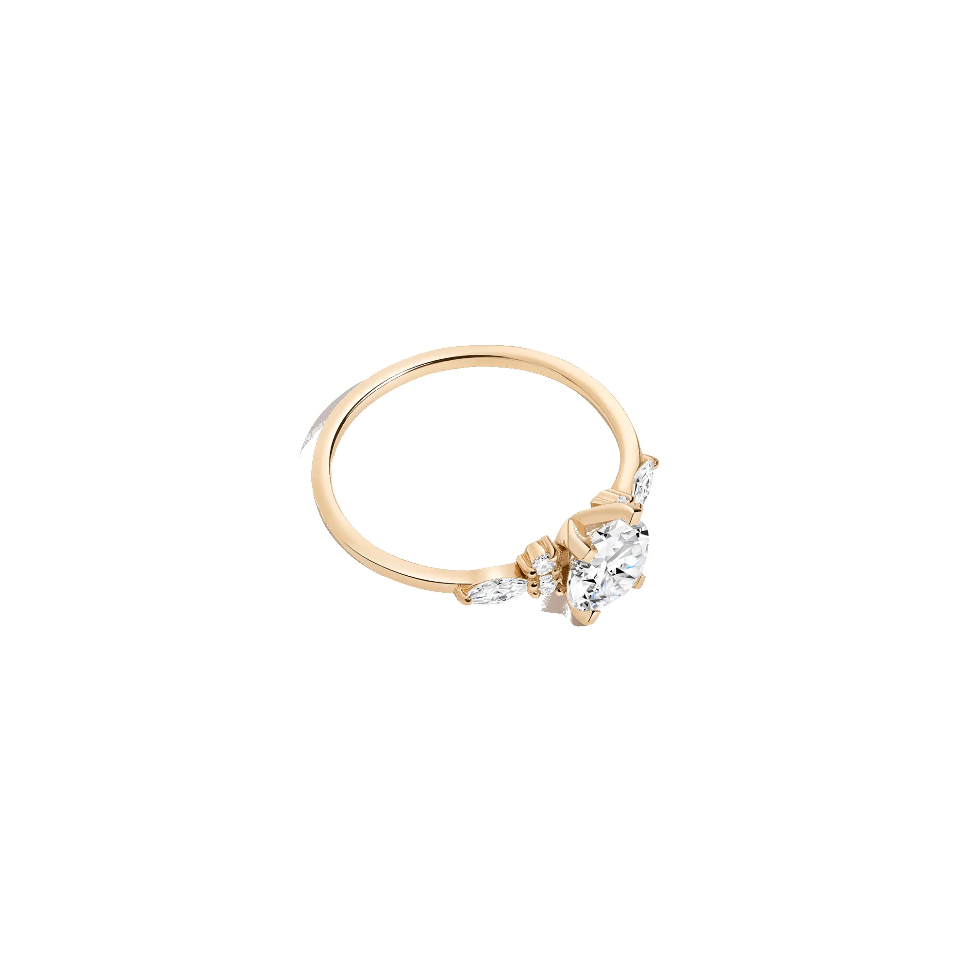 Round Floral Diamond Ring sold by Aurate product image thumbnail 4