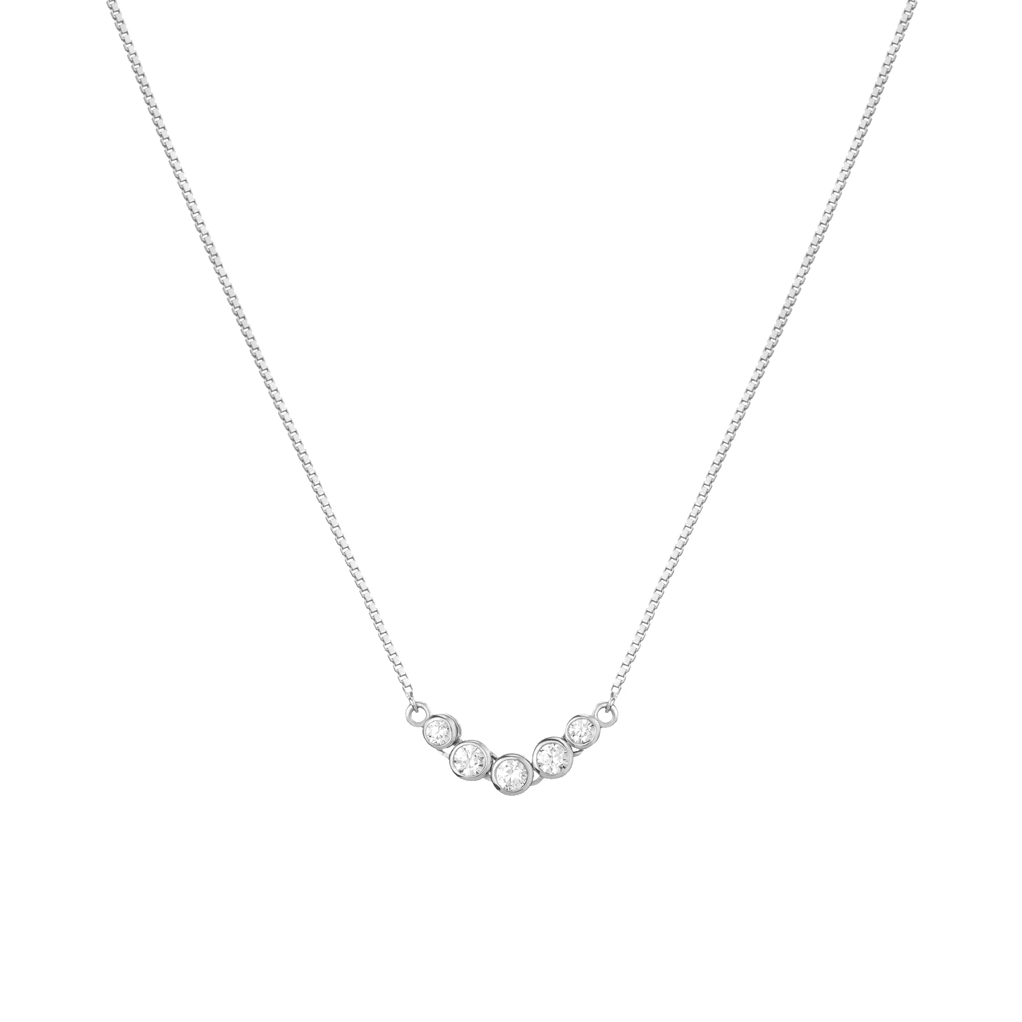Mini Graduated Lab Grown Diamond Bezel Necklace sold by Aurate product image thumbnail 3