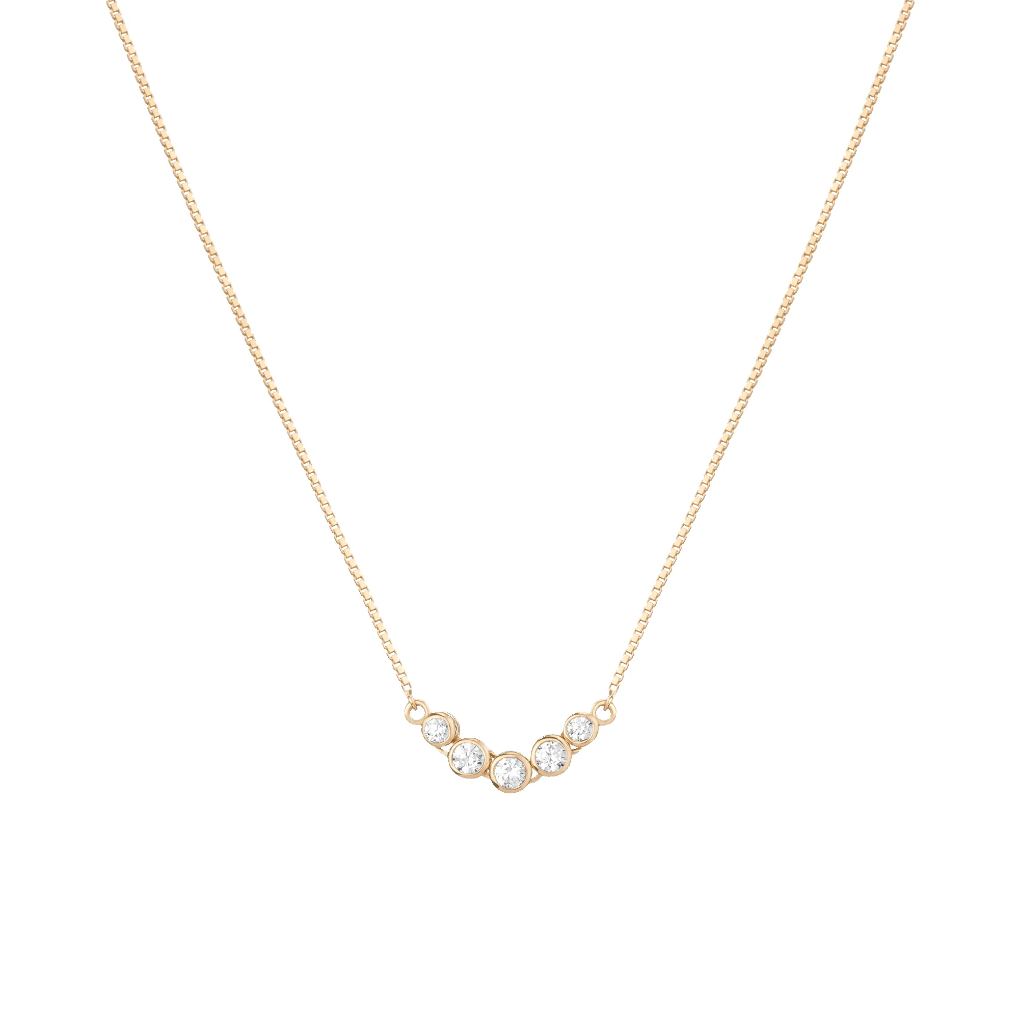 Mini Graduated Lab Grown Diamond Bezel Necklace sold by Aurate