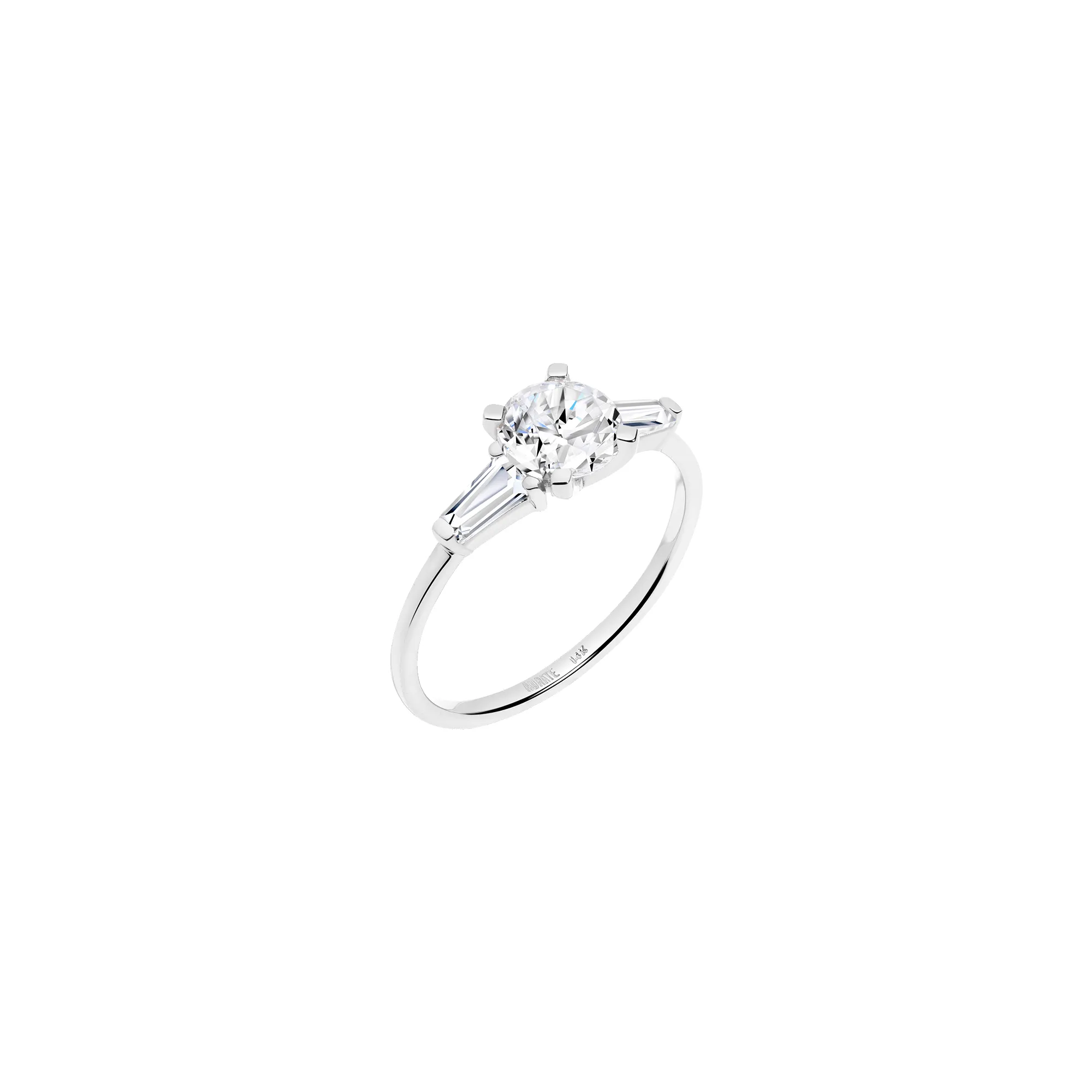 Round Diamond Tapered Baguette Diamond Ring sold by Aurate product image thumbnail 3