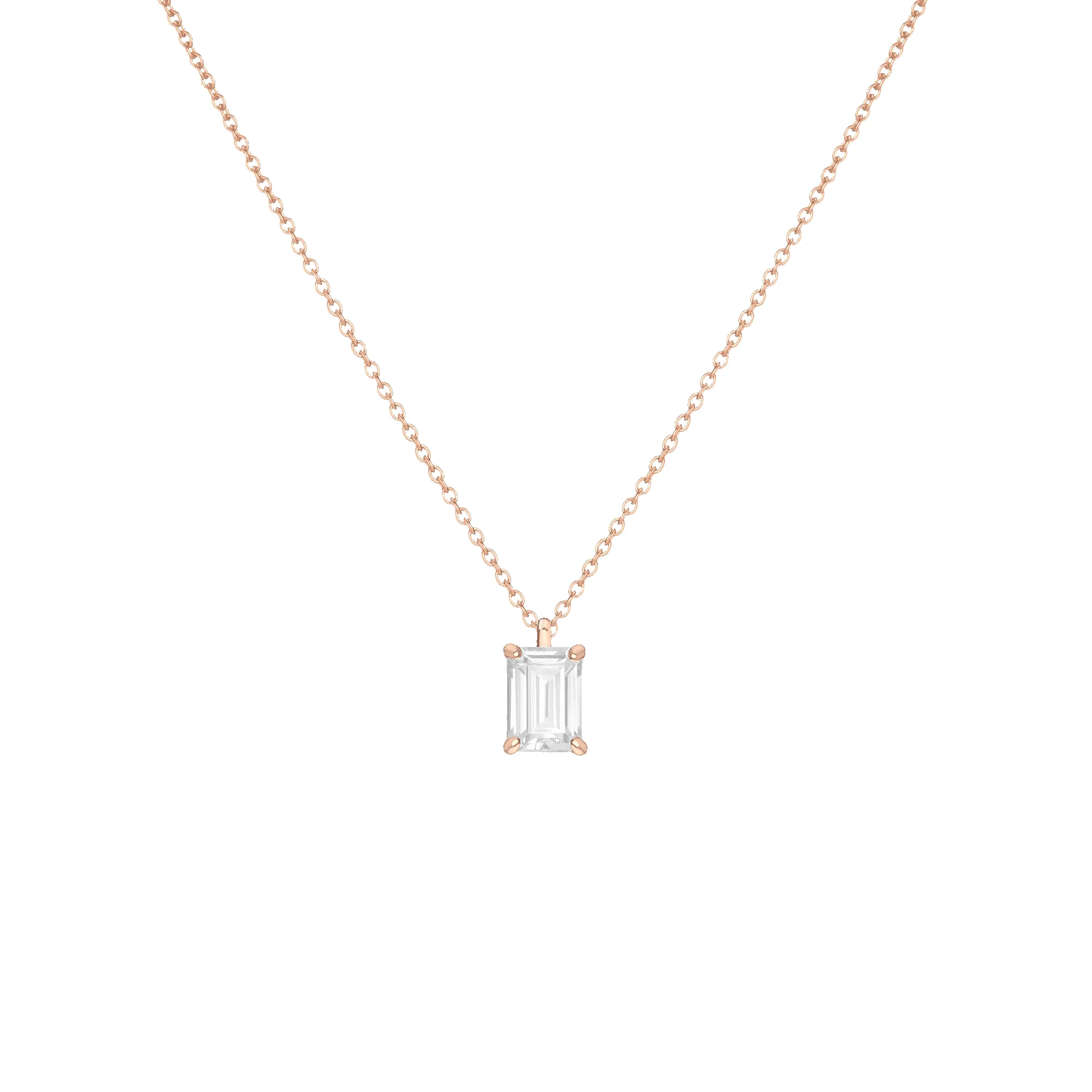 Emerald Gemstone Solitaire Necklace sold by Aurate product image thumbnail 2