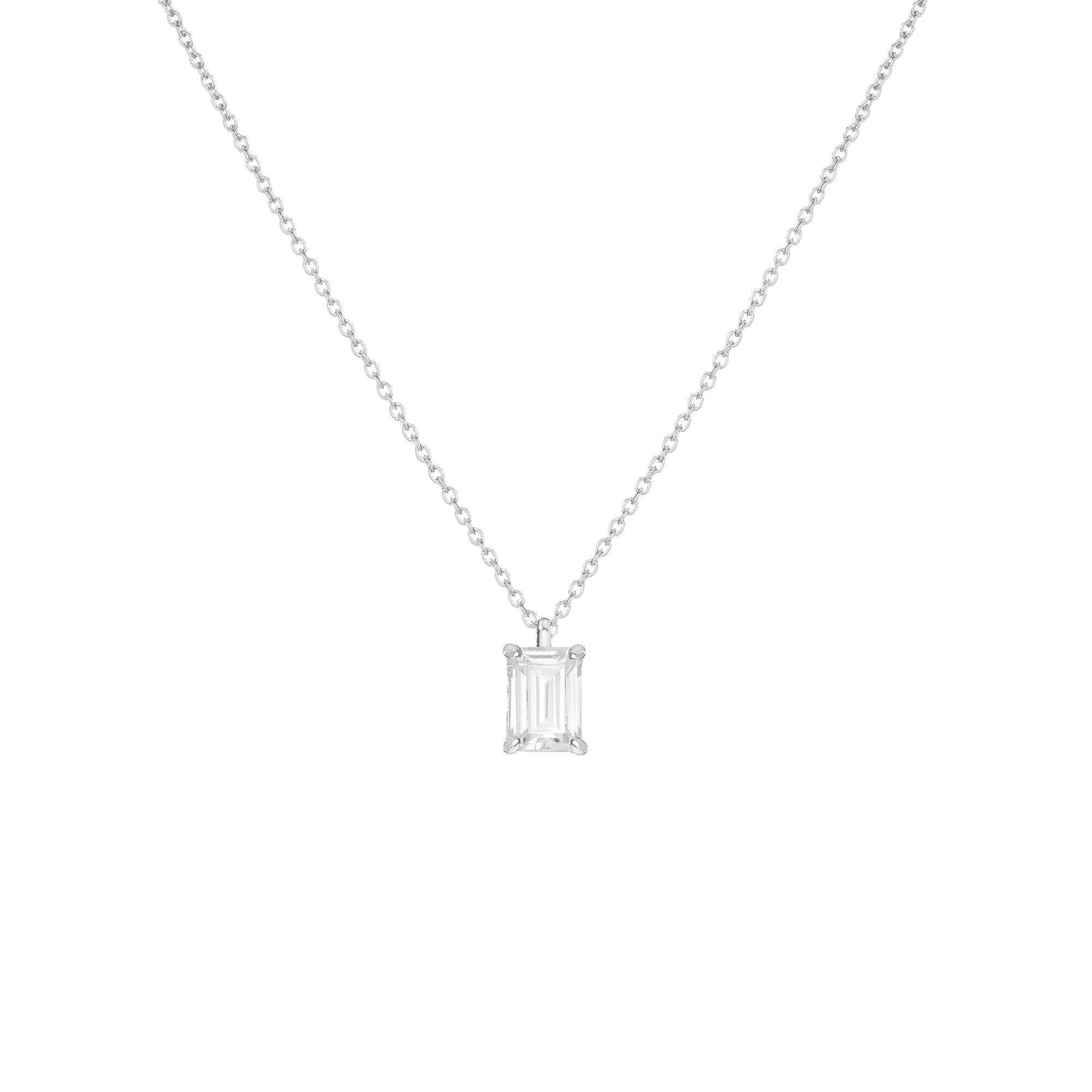 Emerald Gemstone Solitaire Necklace sold by Aurate product image thumbnail 3