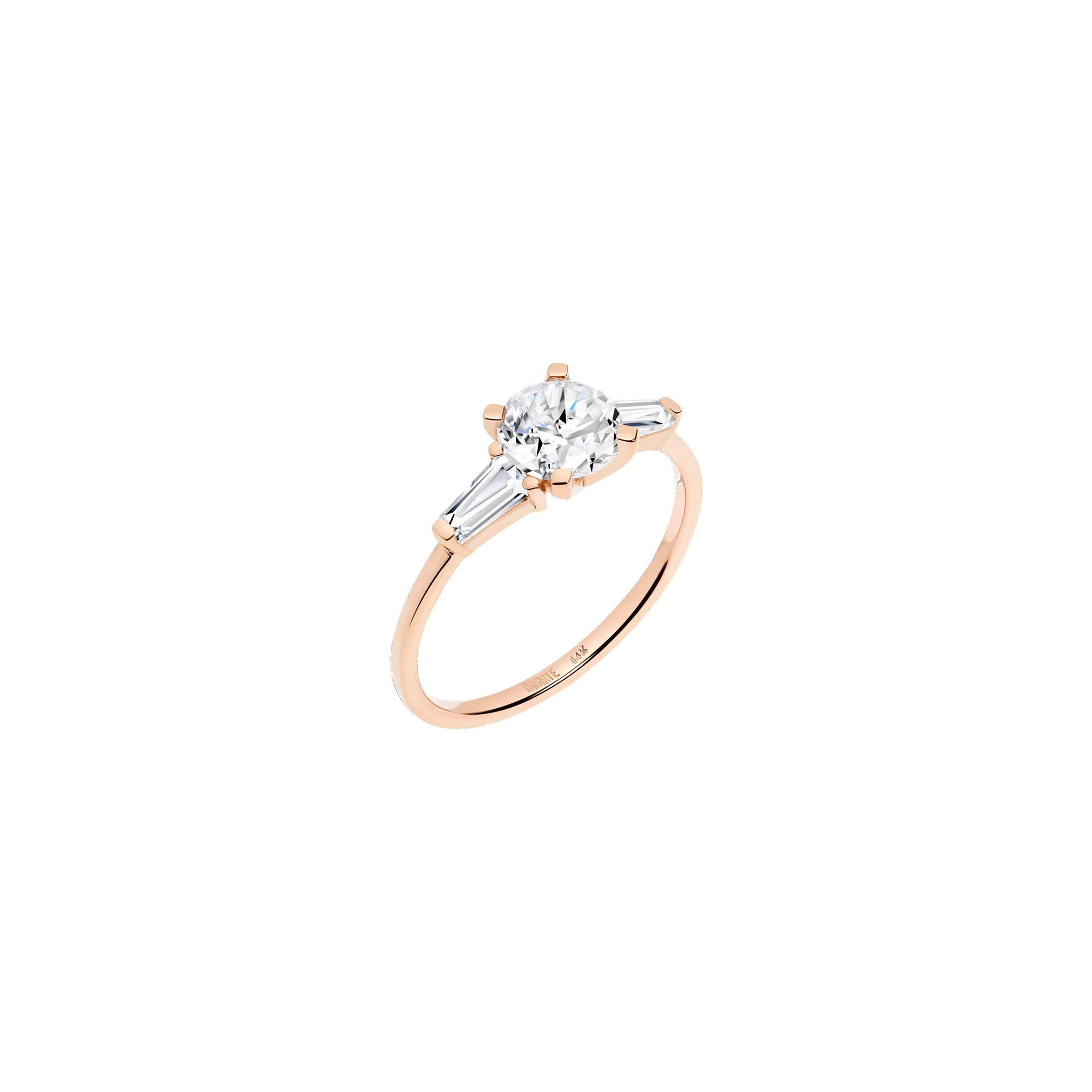 Round Diamond Tapered Baguette Diamond Ring sold by Aurate product image thumbnail 2