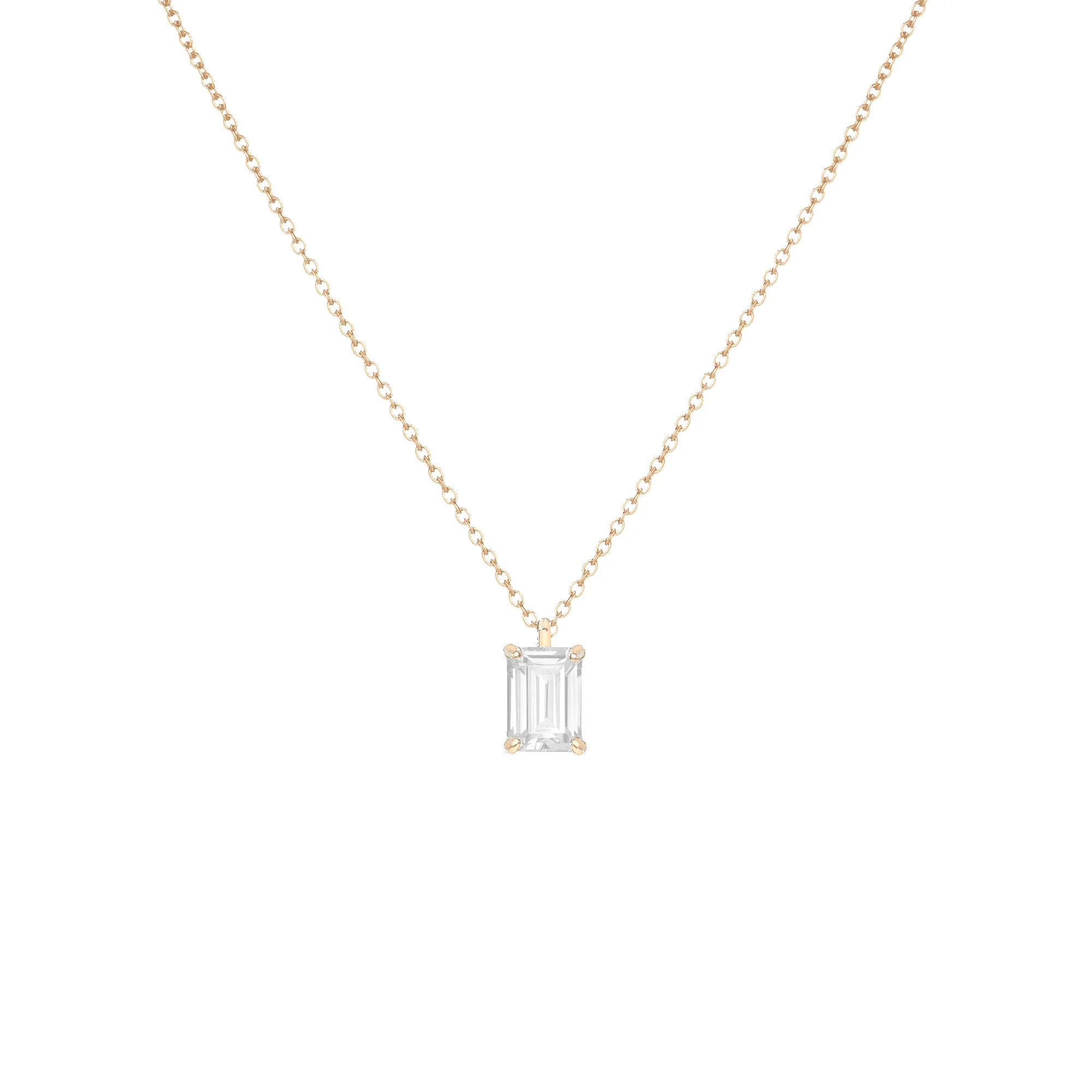 Emerald Gemstone Solitaire Necklace sold by Aurate