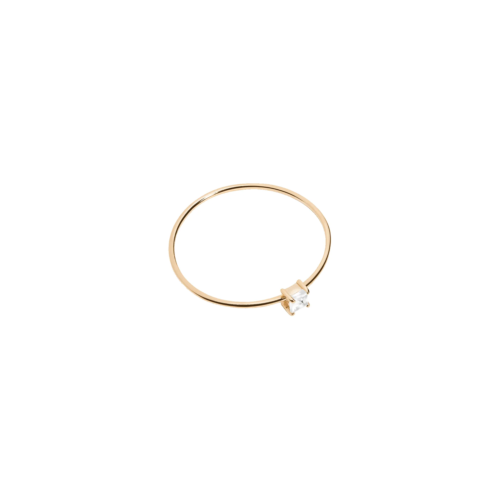 Square White Sapphire Gold Ring sold by Aurate product image thumbnail 4