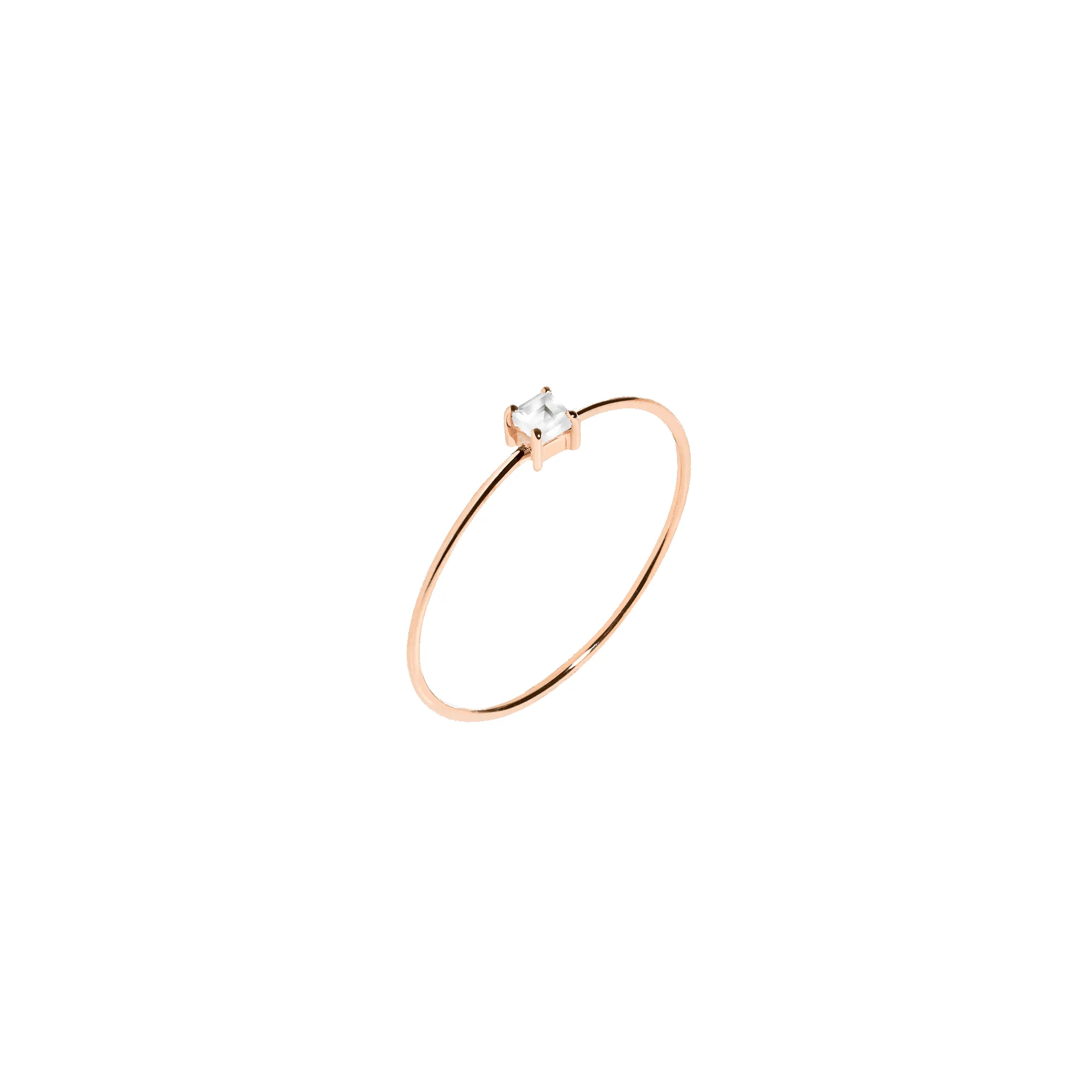 Square White Sapphire Gold Ring sold by Aurate product image thumbnail 2
