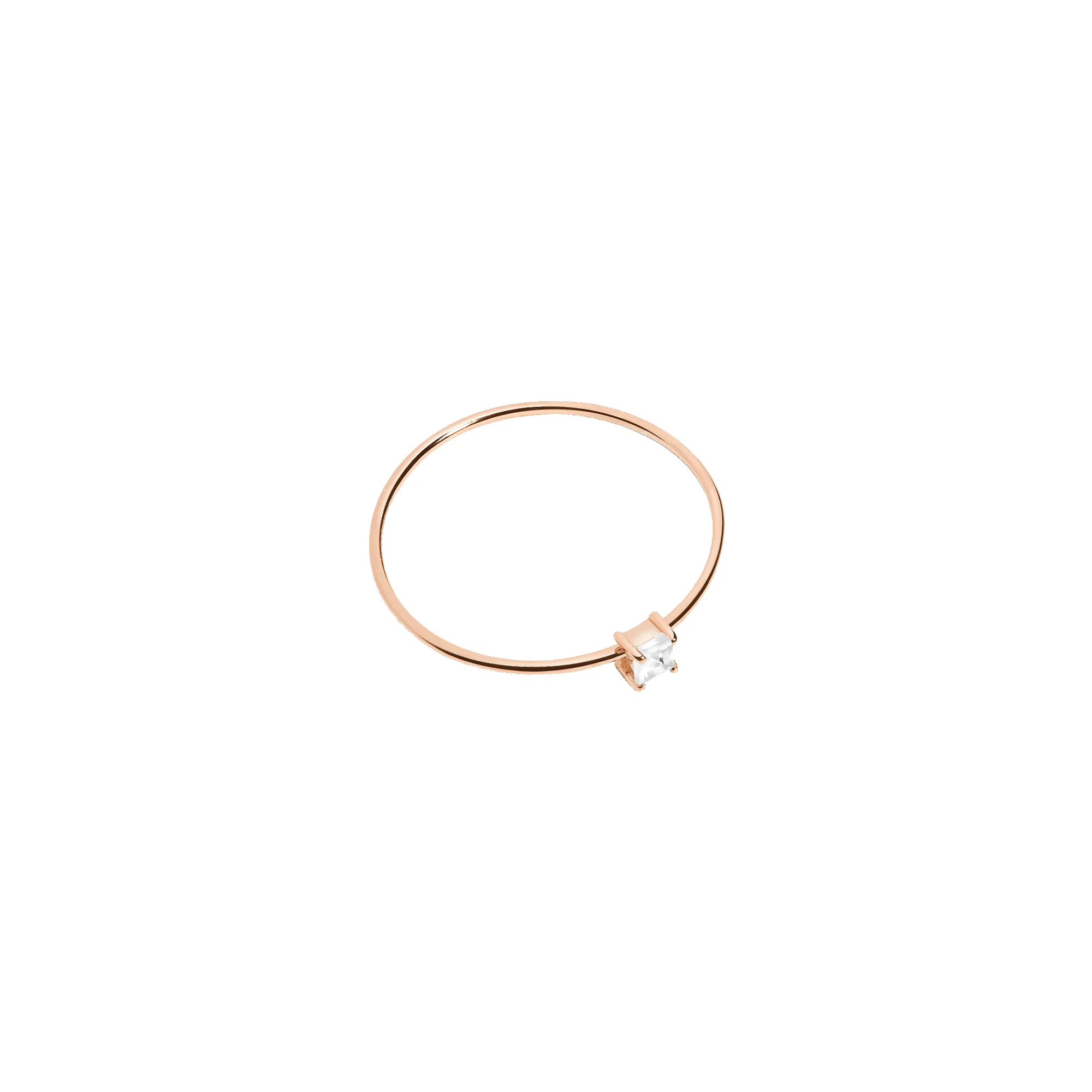 Square White Sapphire Gold Ring sold by Aurate product image thumbnail 5