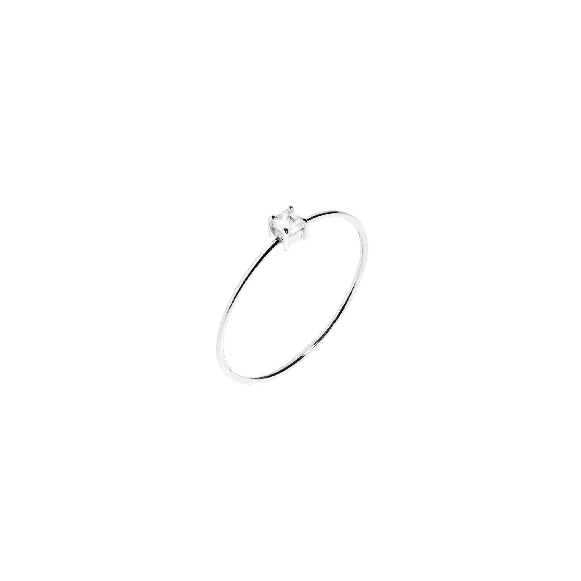 Square White Sapphire Gold Ring sold by Aurate product image thumbnail 3