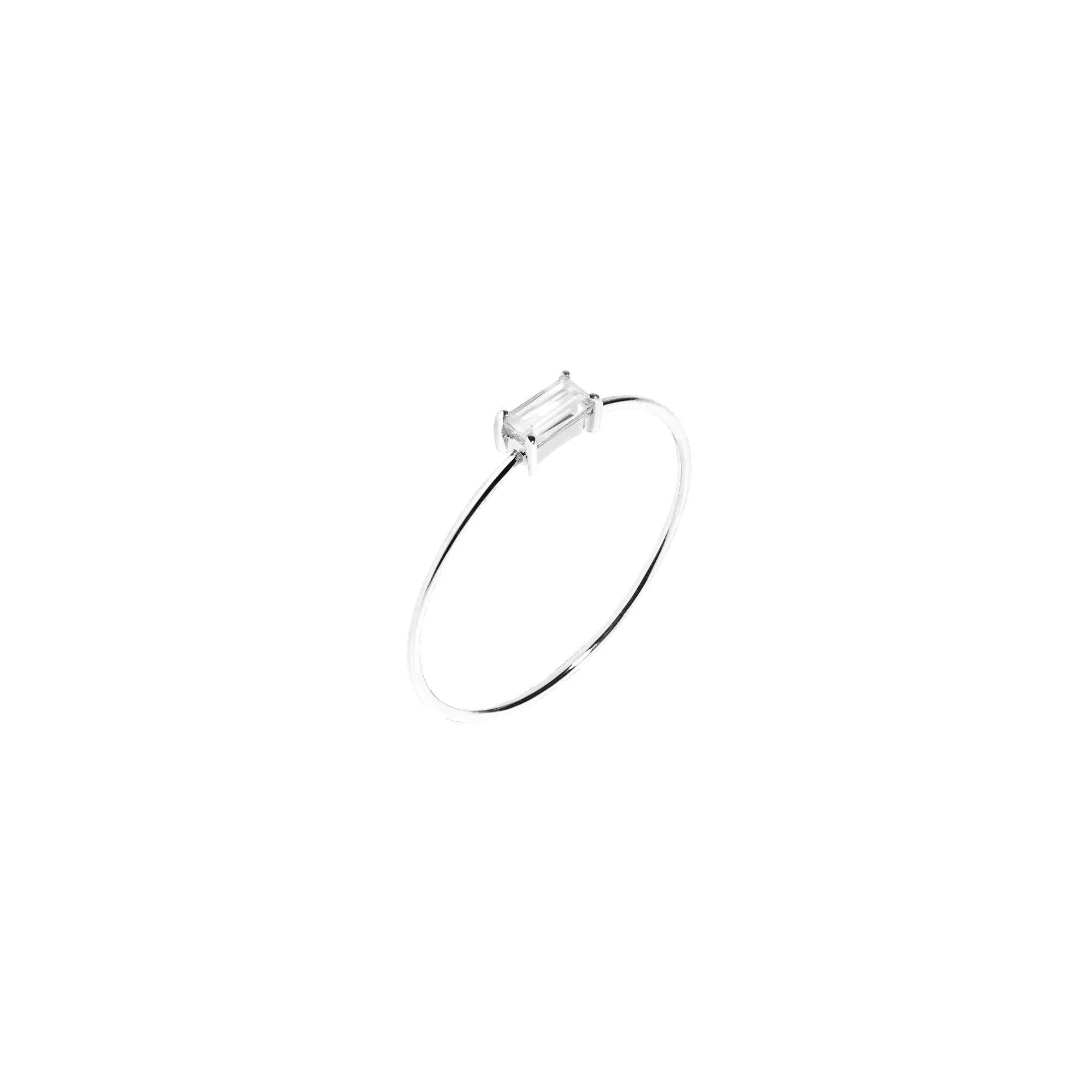 Baguette White Sapphire Gold Ring sold by Aurate product image thumbnail 3
