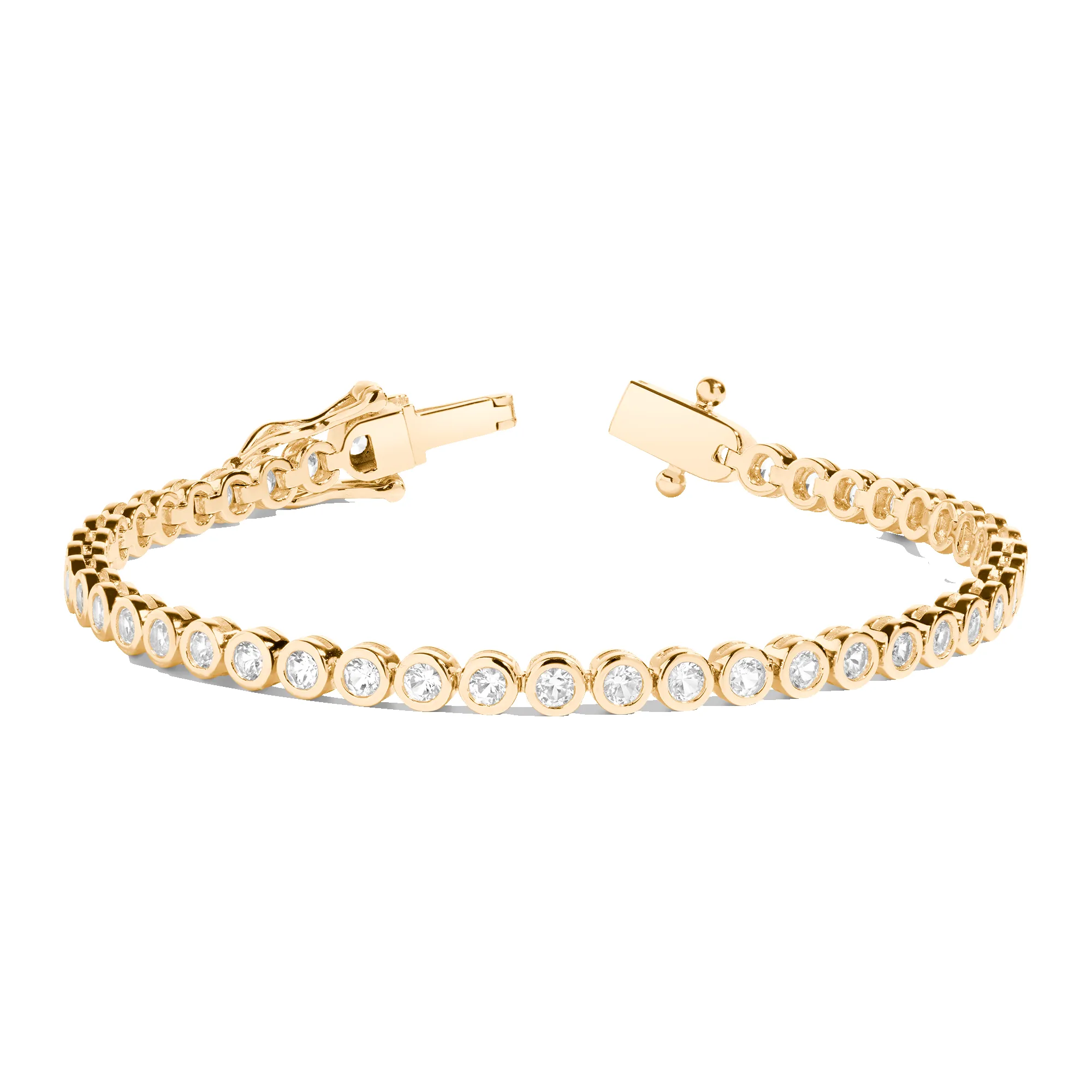 Lab Grown White Sapphire Bezel Tennis Bracelet sold by Aurate product image thumbnail 2