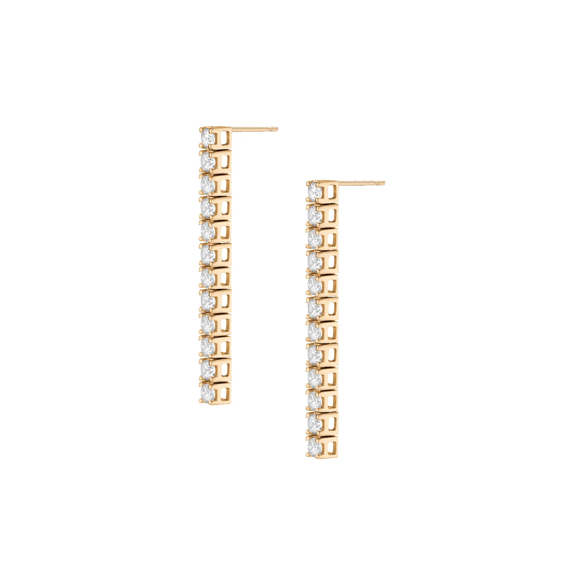 Lab Grown White Sapphire Tennis Earrings sold by Aurate product image thumbnail 4