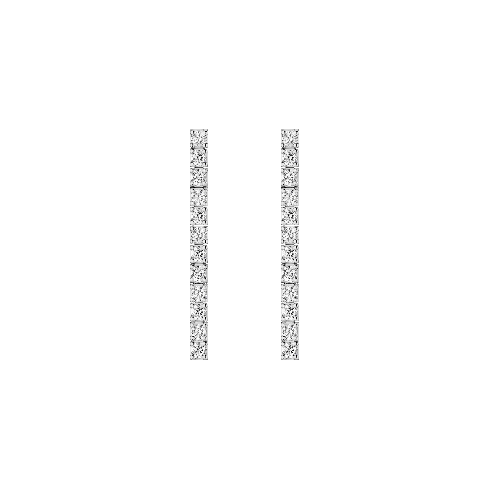Lab Grown White Sapphire Tennis Earrings sold by Aurate
