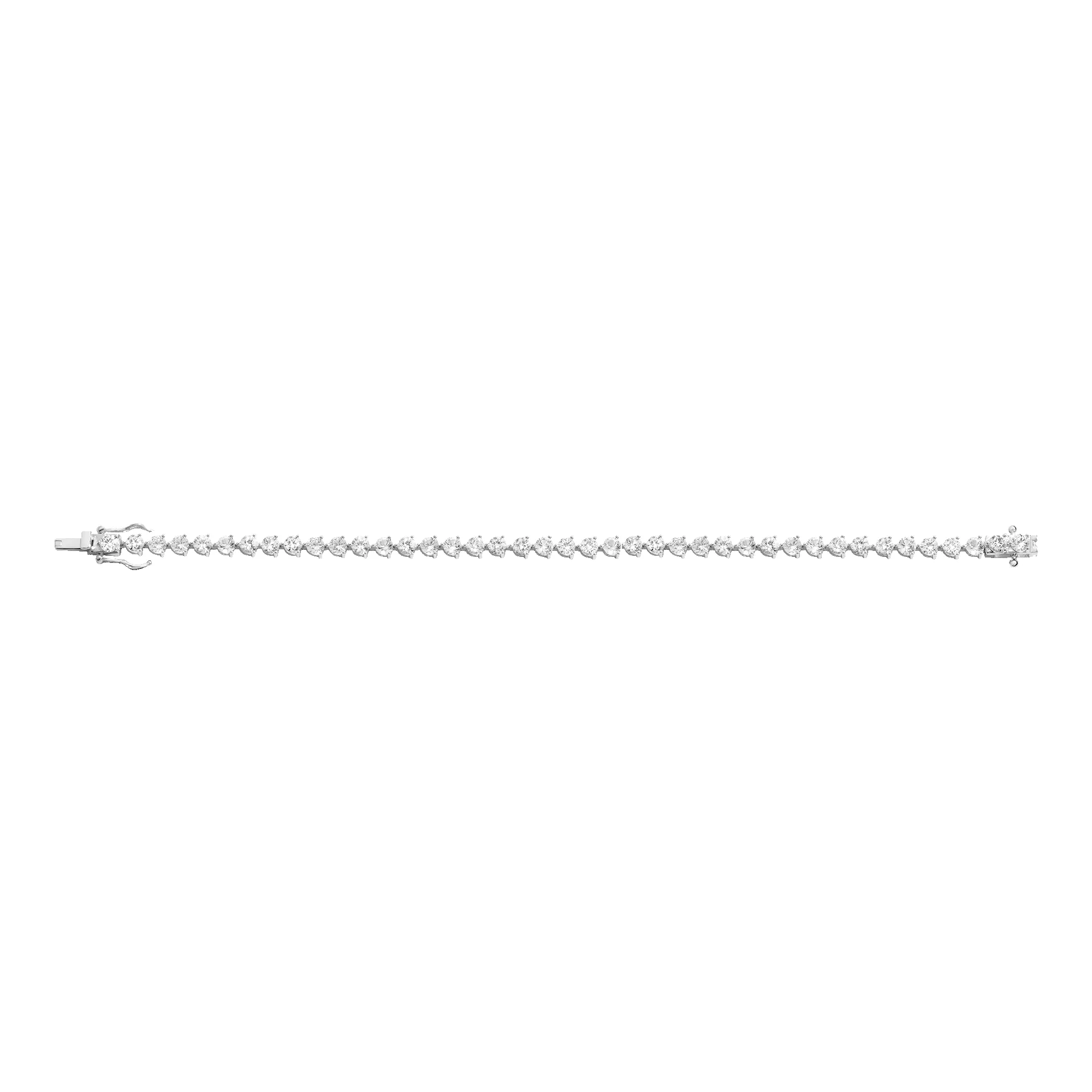 Lab Grown White Sapphire Three-Prong Tennis Bracelet sold by Aurate product image thumbnail 3