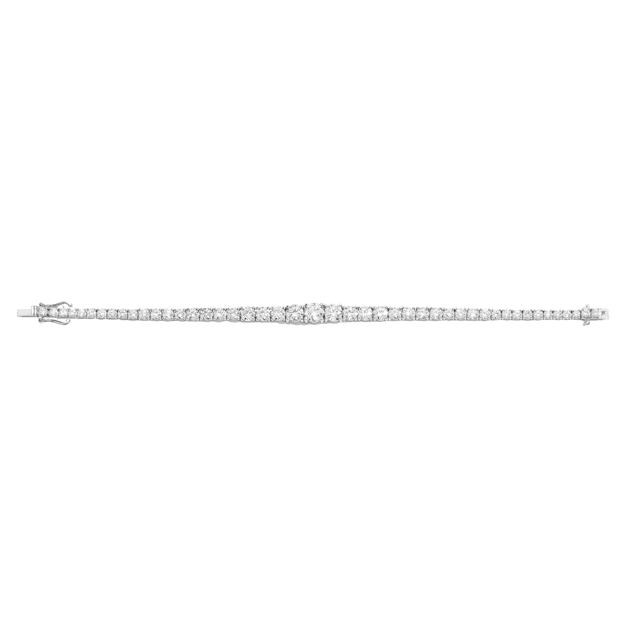 Lab Grown White Sapphire Graduated Modern Tennis Bracelet sold by Aurate product image thumbnail 3