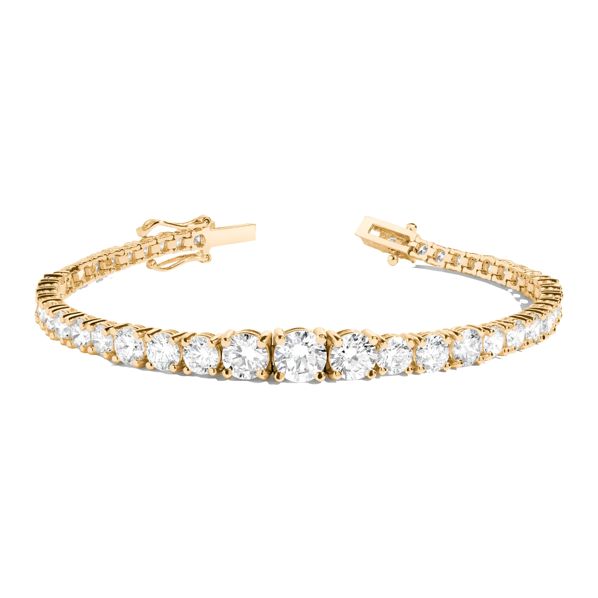 Lab Grown White Sapphire Graduated Modern Tennis Bracelet sold by Aurate product image thumbnail 2