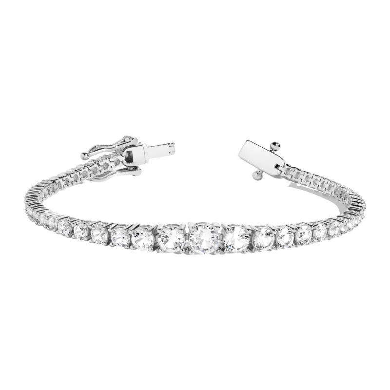 Lab Grown Diamond Graduated Modern Tennis Bracelet sold by Aurate