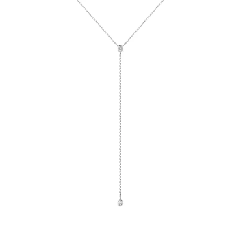 Lab Grown Diamond Bezel Lariat sold by Aurate