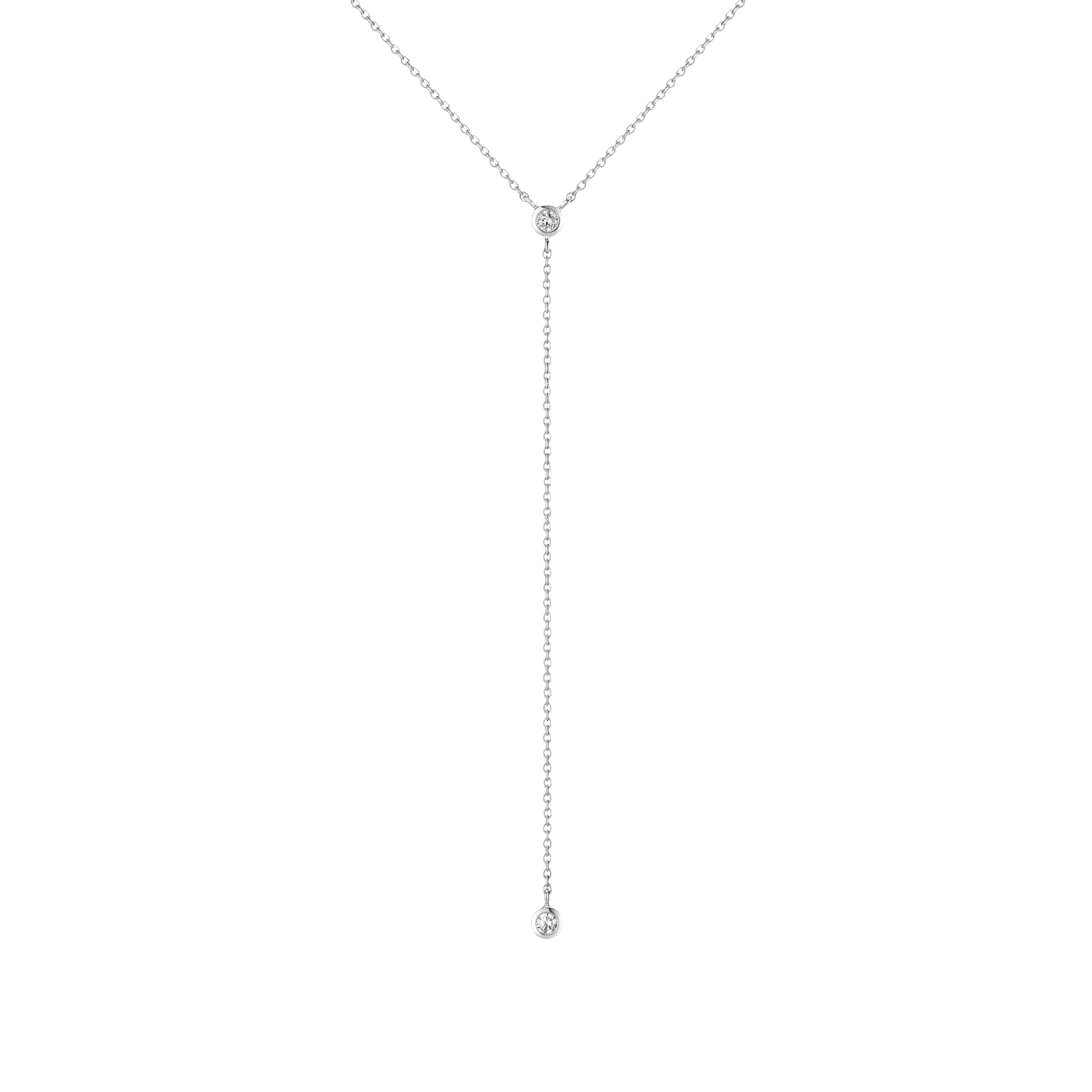 Lab Grown Diamond Bezel Lariat sold by Aurate