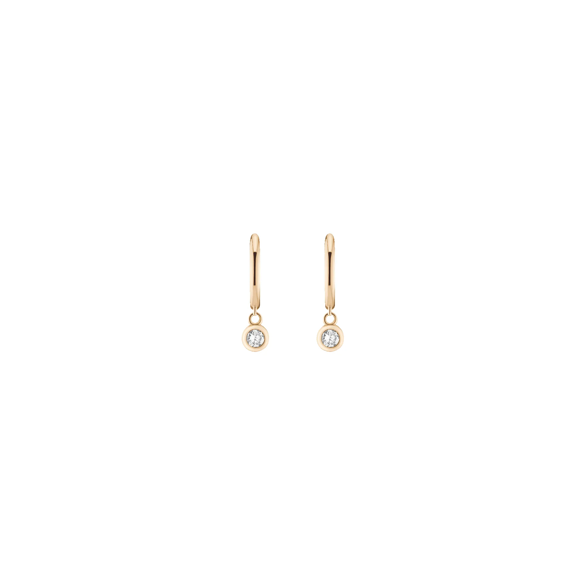 Huggie Earrings with Lab Grown Diamond Bezel sold by Aurate product image thumbnail 5