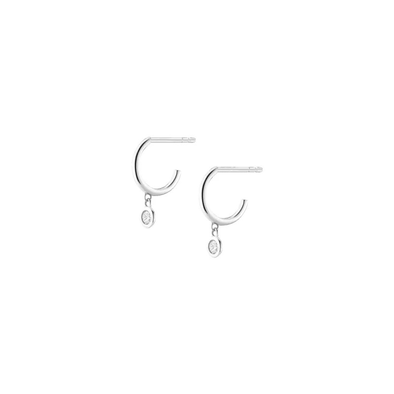 Huggie Earrings with Lab Grown Diamond Bezel sold by Aurate