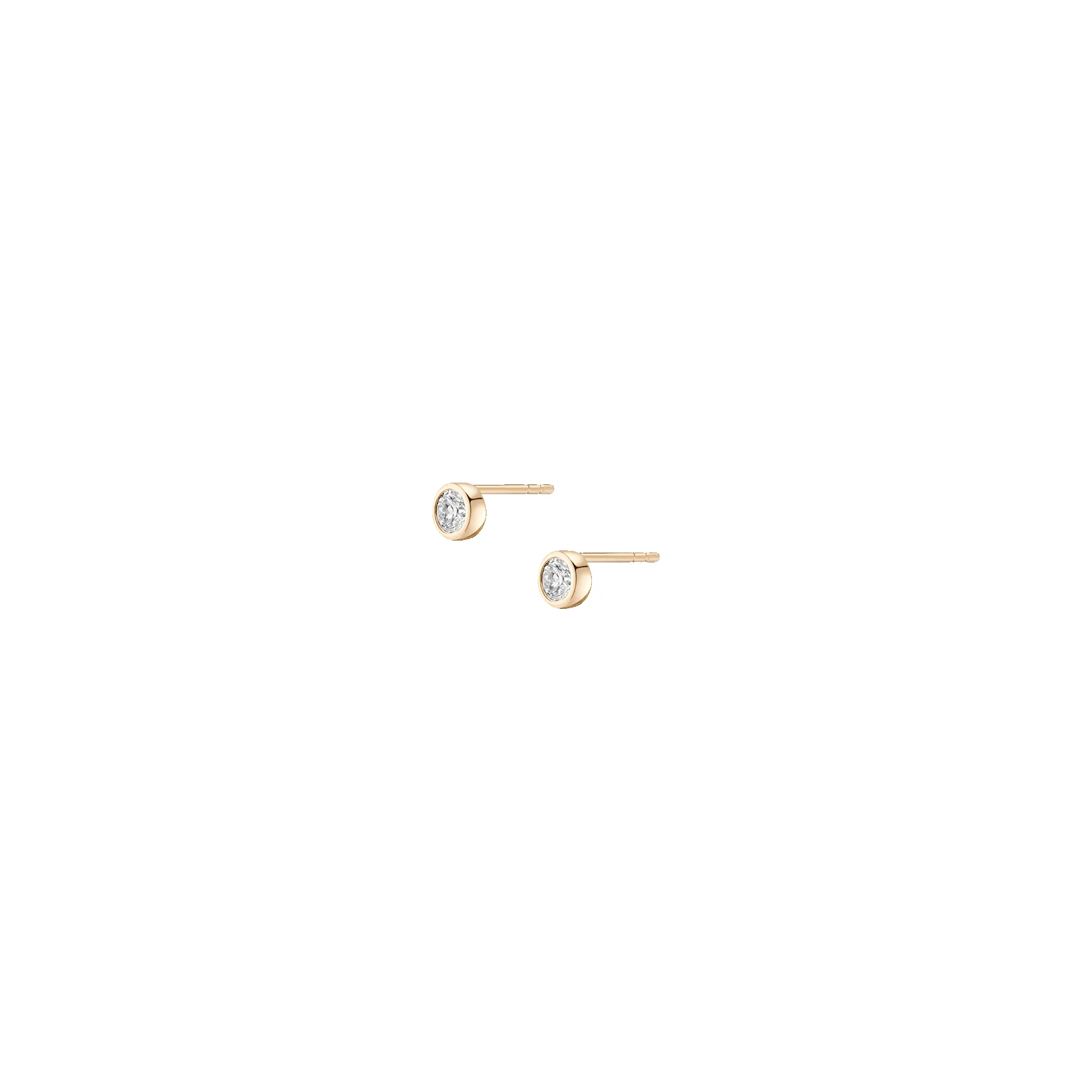 Medium Lab Grown Diamond Bezel Stud Earrings sold by Aurate product image thumbnail 5