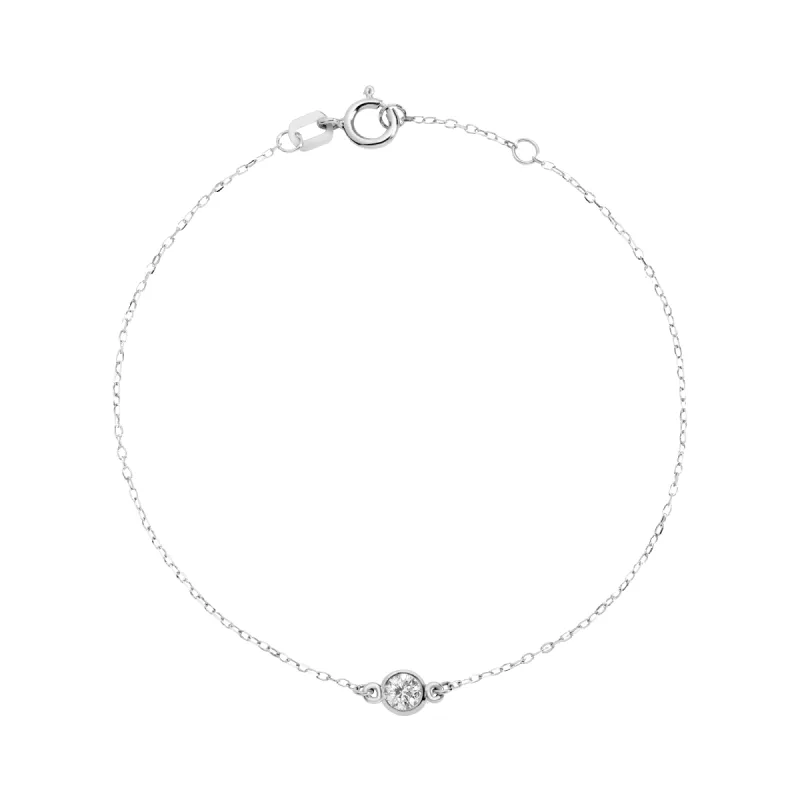 Medium Lab Grown Diamond Bezel Bracelet sold by Aurate