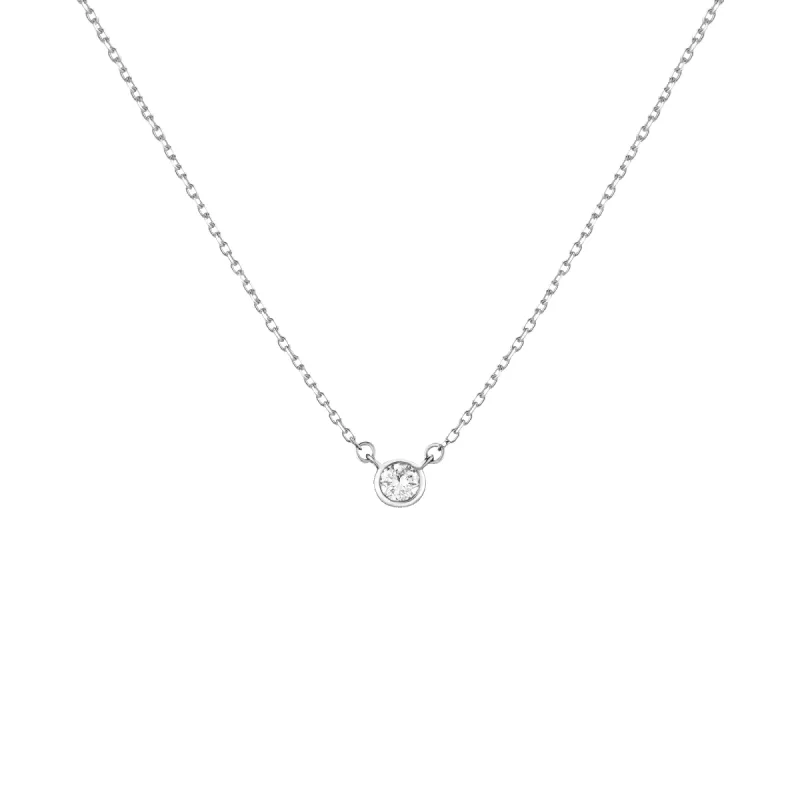 Medium Lab Grown Diamond Bezel Necklace sold by Aurate