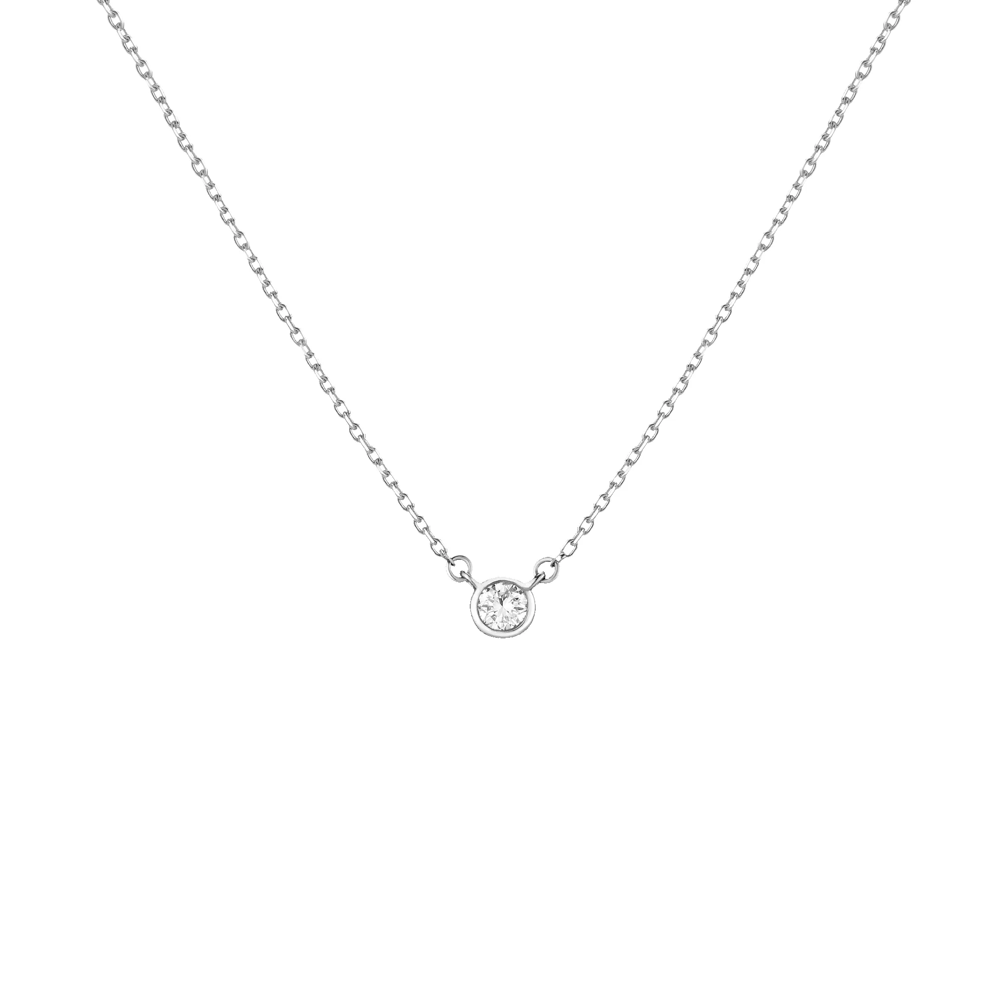 Medium Lab Grown Diamond Bezel Necklace sold by Aurate