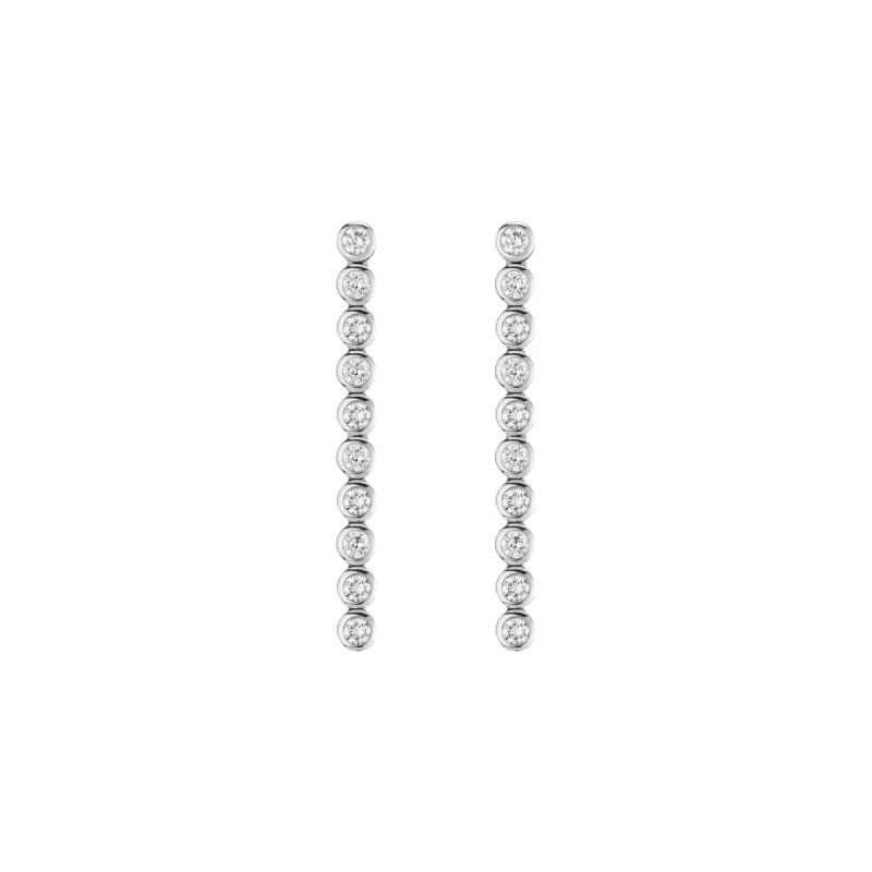 Lab Grown Diamond Bezel Tennis Earrings sold by Aurate