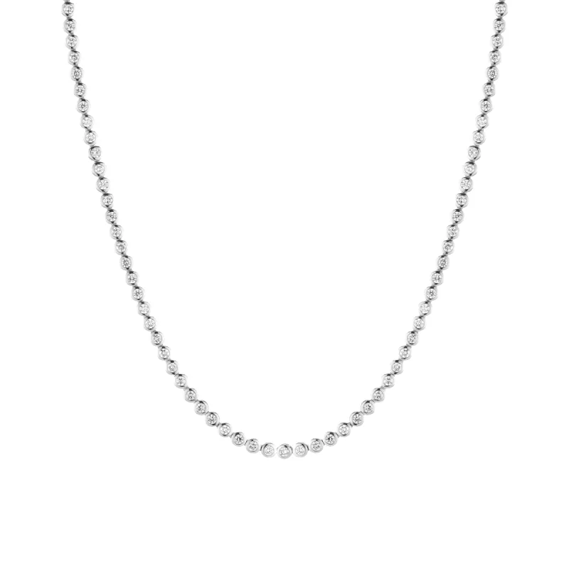Lab Grown Diamond Bezel Tennis Necklace sold by Aurate