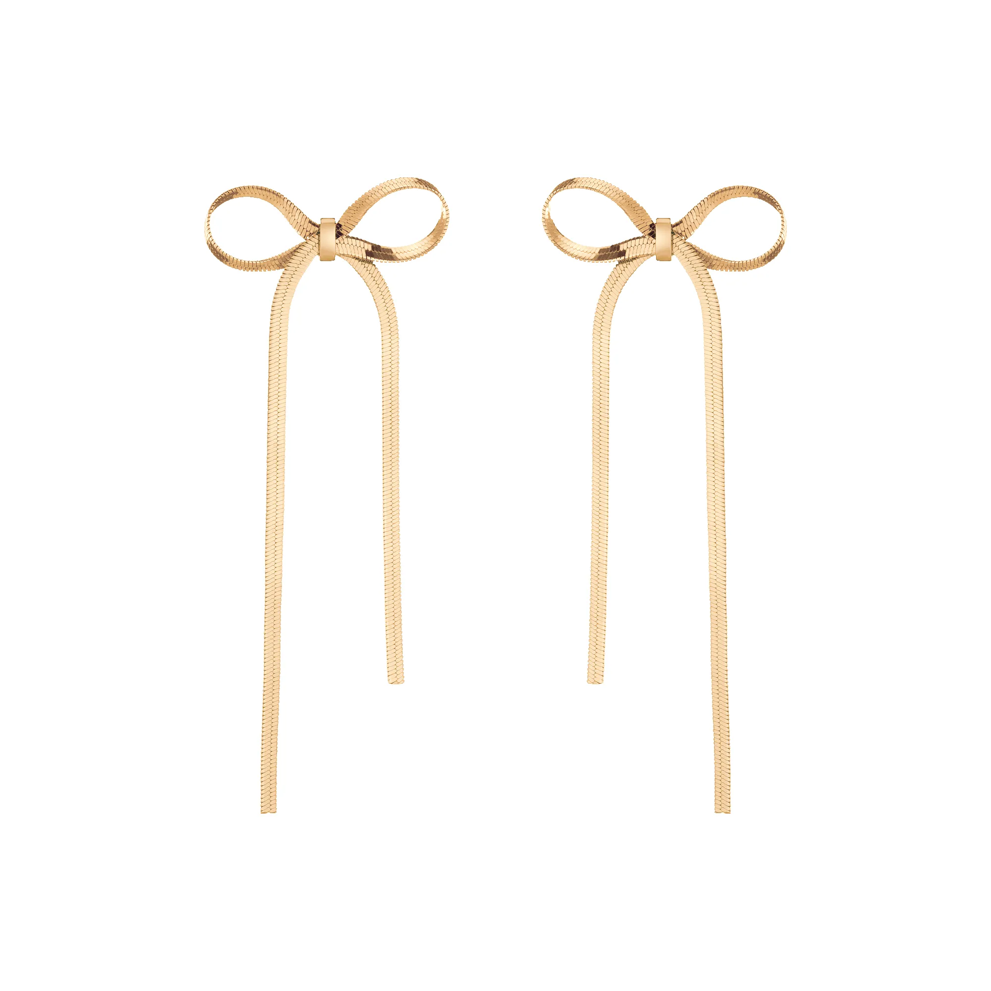 Herringbone Bow Earrings sold by Aurate