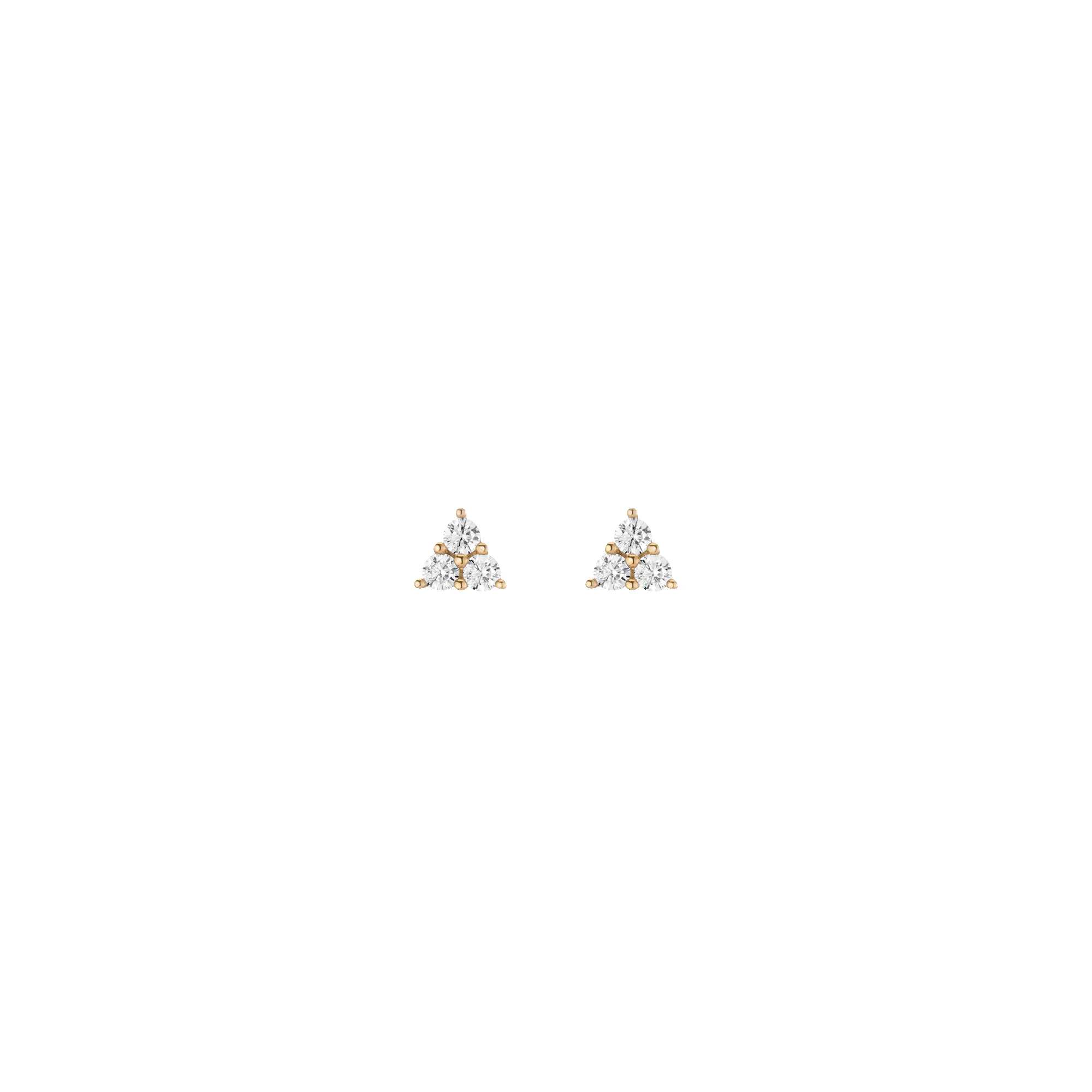 Lab Grown White Sapphire Trinity Stud Earrings sold by Aurate product image thumbnail 2