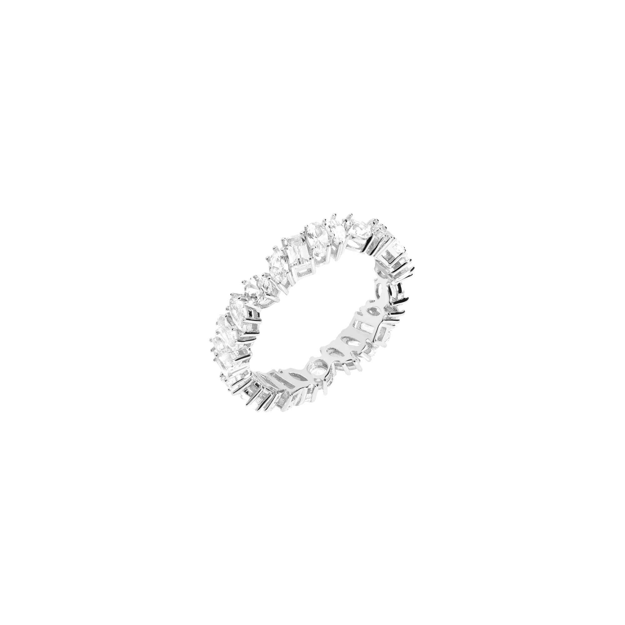 Lab Grown White Sapphire Mixed Shape Eternity Ring sold by Aurate product image thumbnail 4