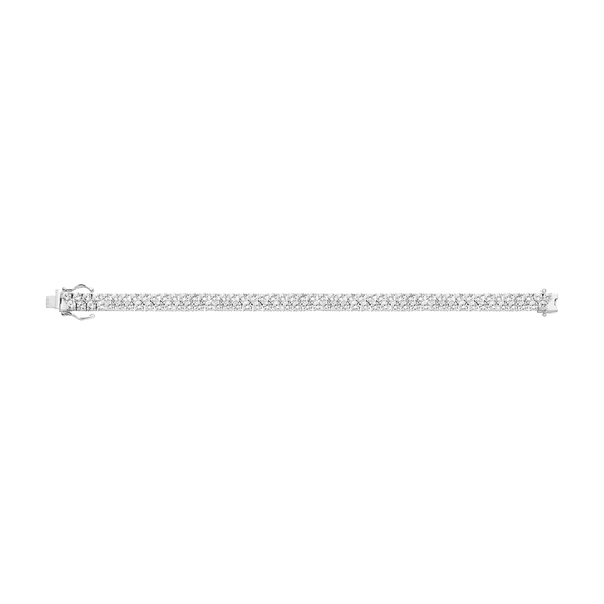 Lab Grown White Sapphire Double Row Tennis Bracelet sold by Aurate product image thumbnail 3