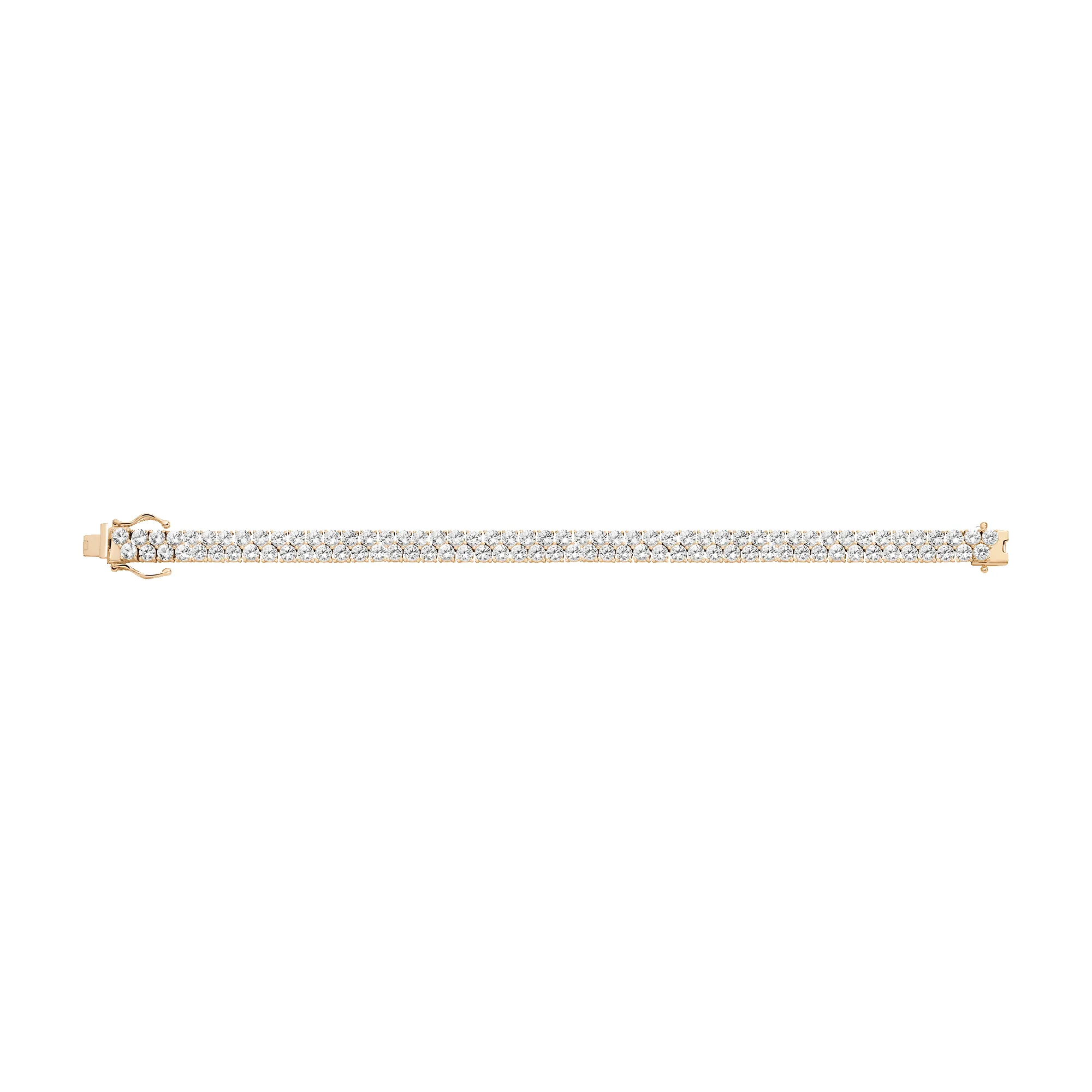 Lab Grown White Sapphire Double Row Tennis Bracelet sold by Aurate product image thumbnail 4