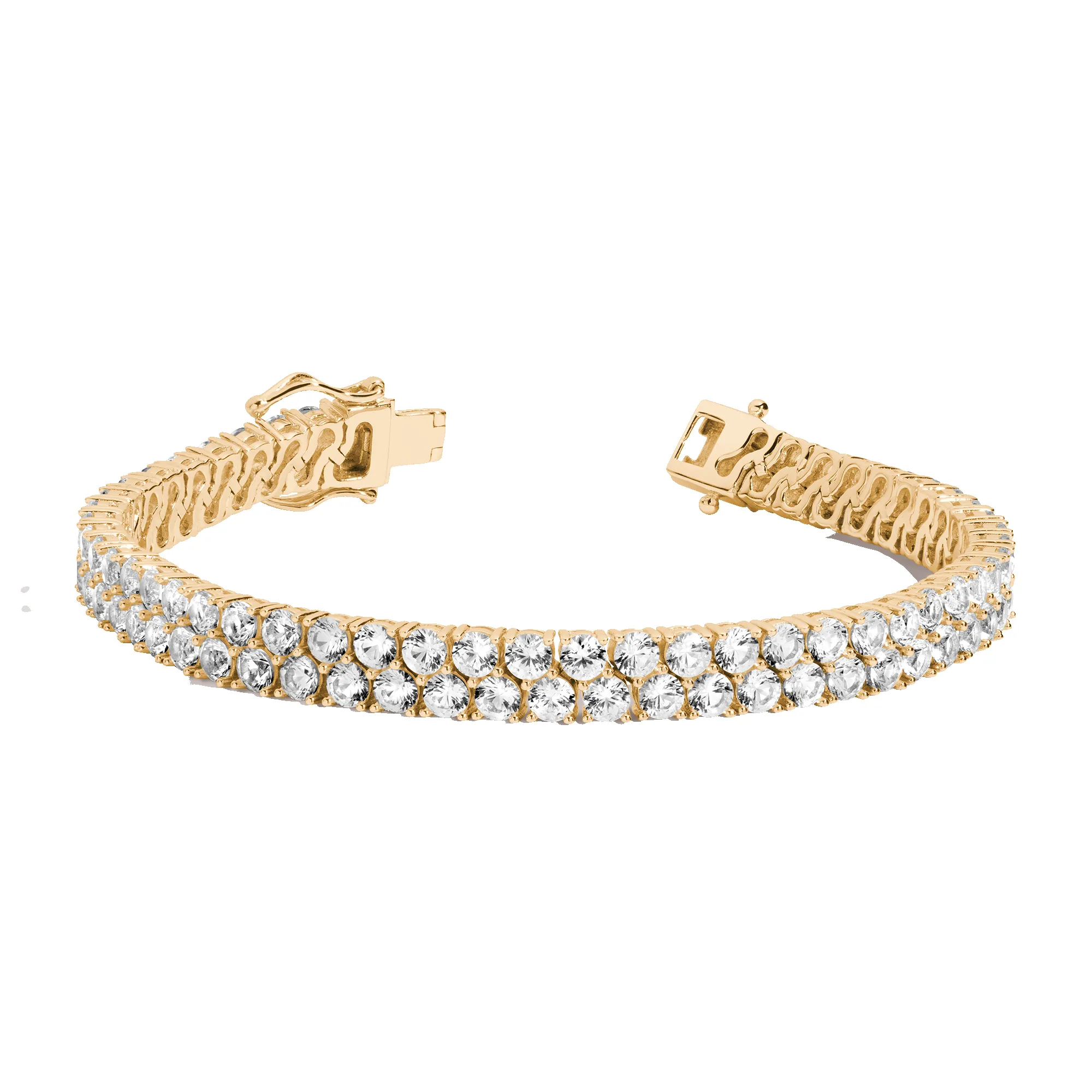 Lab Grown White Sapphire Double Row Tennis Bracelet sold by Aurate product image thumbnail 2