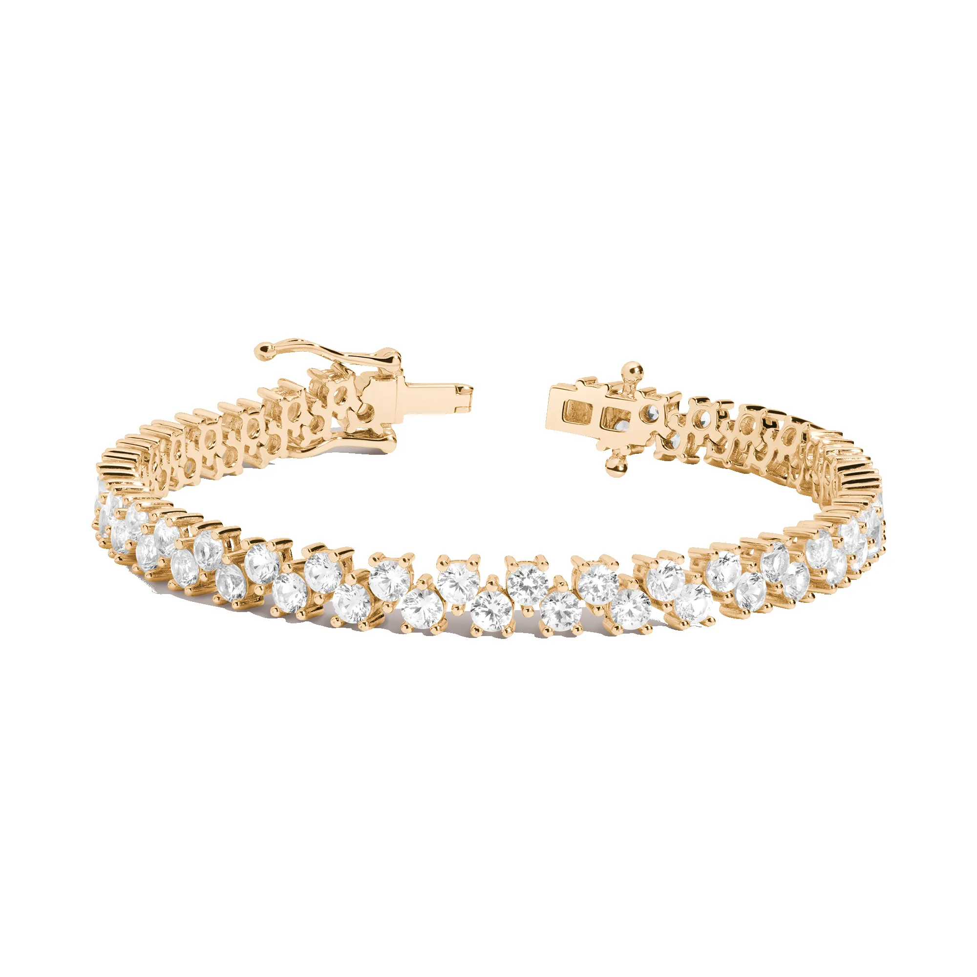 Floating Lab Grown White Sapphire Tennis Bracelet sold by Aurate product image thumbnail 2