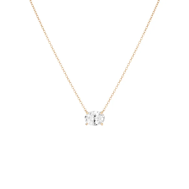 Oval Gemstone Solitaire Necklace sold by Aurate