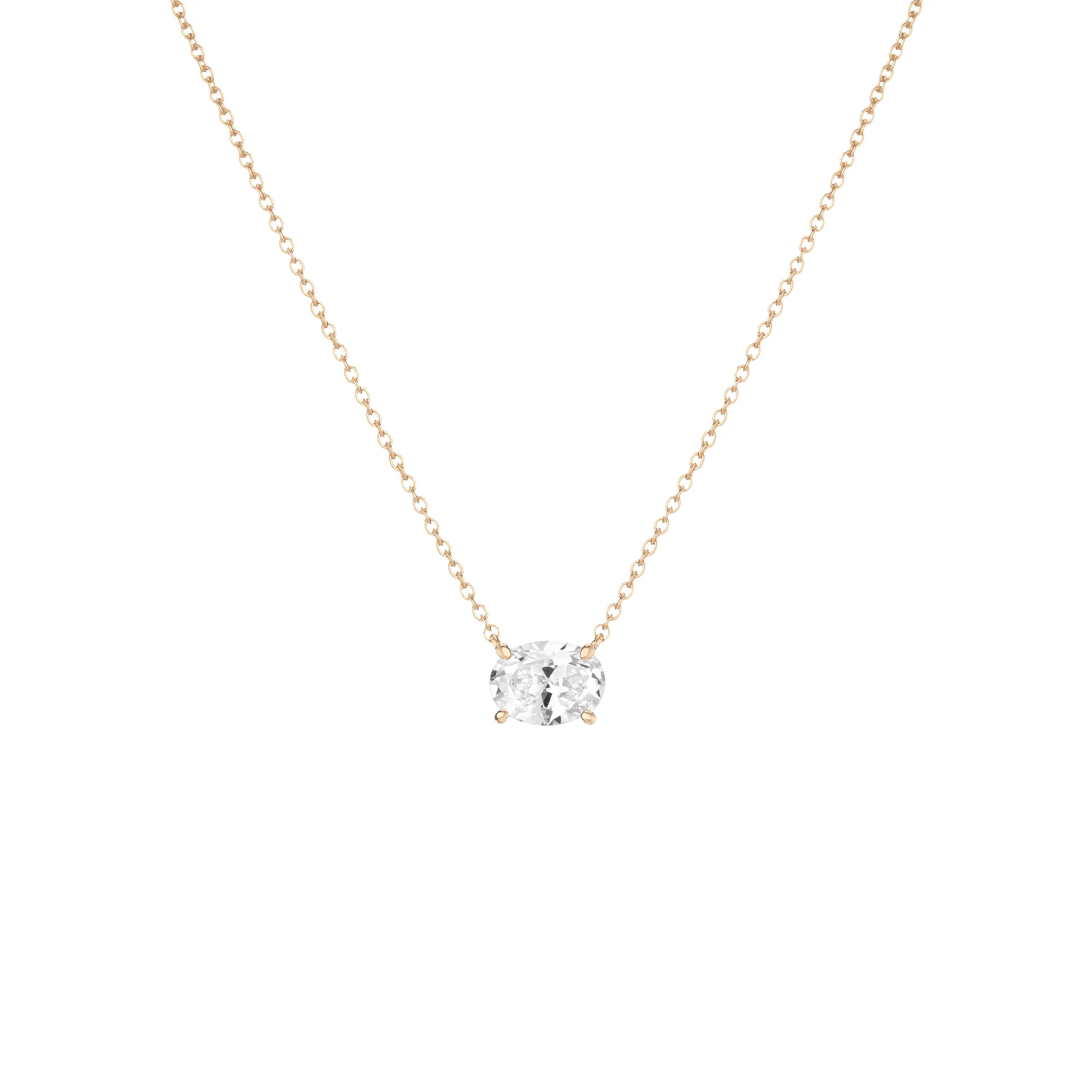 Oval Gemstone Solitaire Necklace sold by Aurate