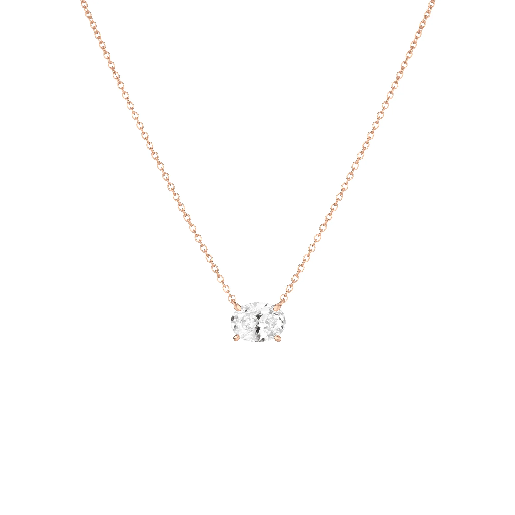 Oval Gemstone Solitaire Necklace sold by Aurate product image thumbnail 2