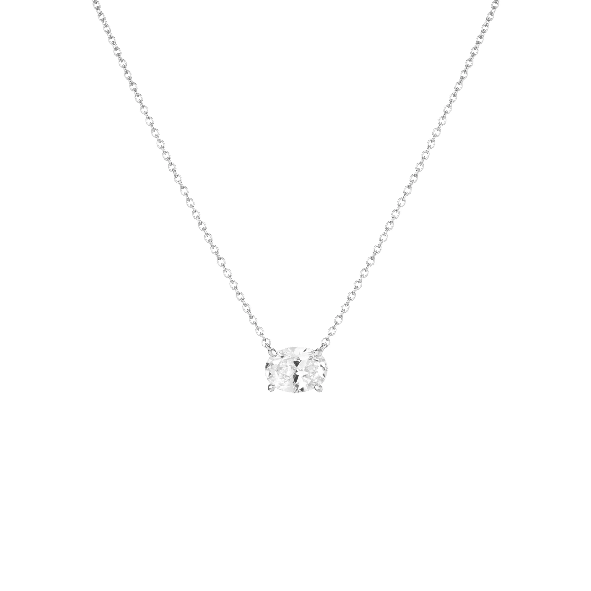 Oval Gemstone Solitaire Necklace sold by Aurate product image thumbnail 3