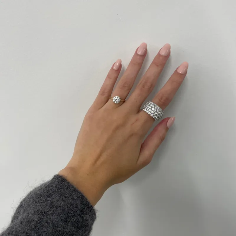 Pave Lab Grown Diamond Bombe Ring made by Aurate