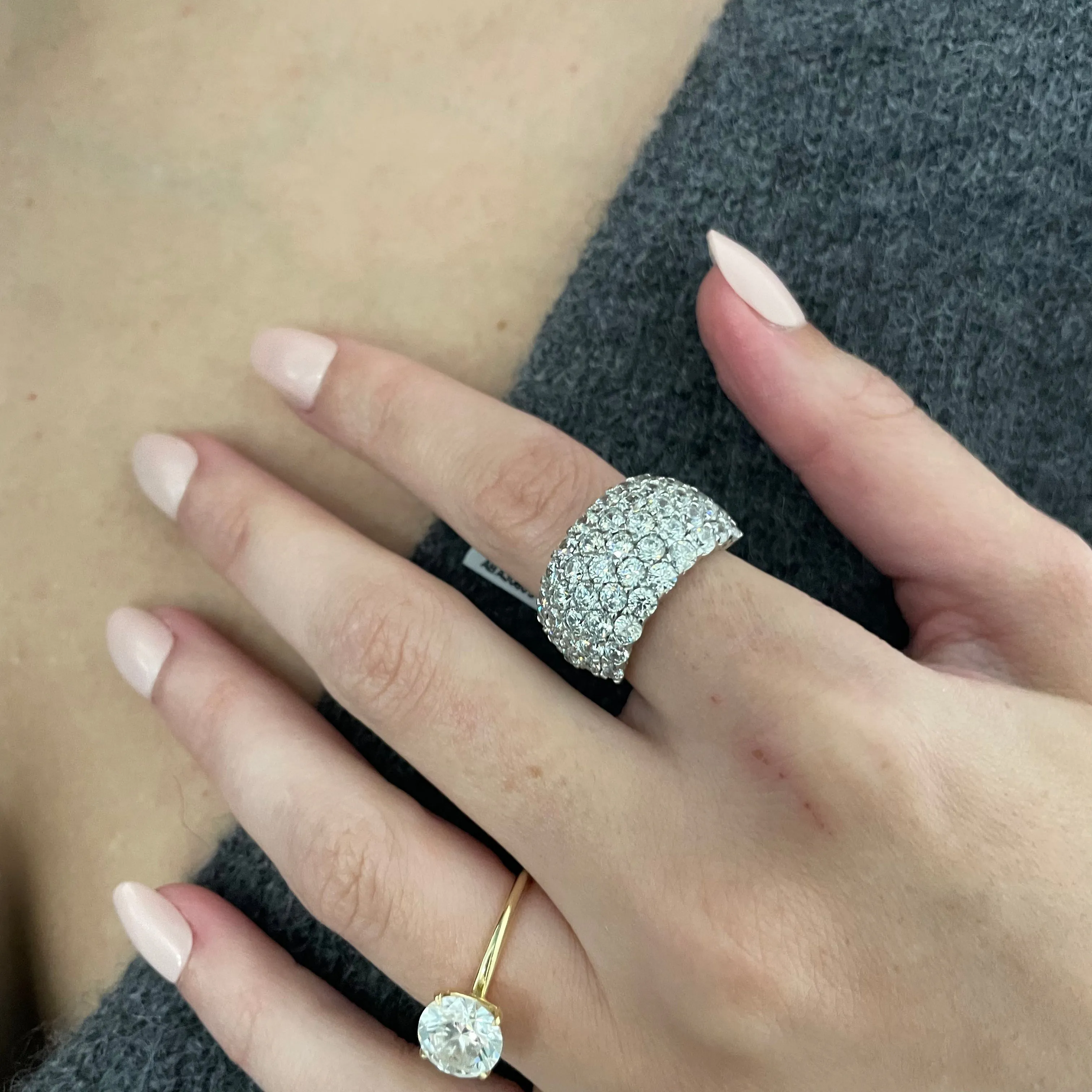 Pave Lab Grown Diamond Bombe Ring sold by Aurate product image thumbnail 2