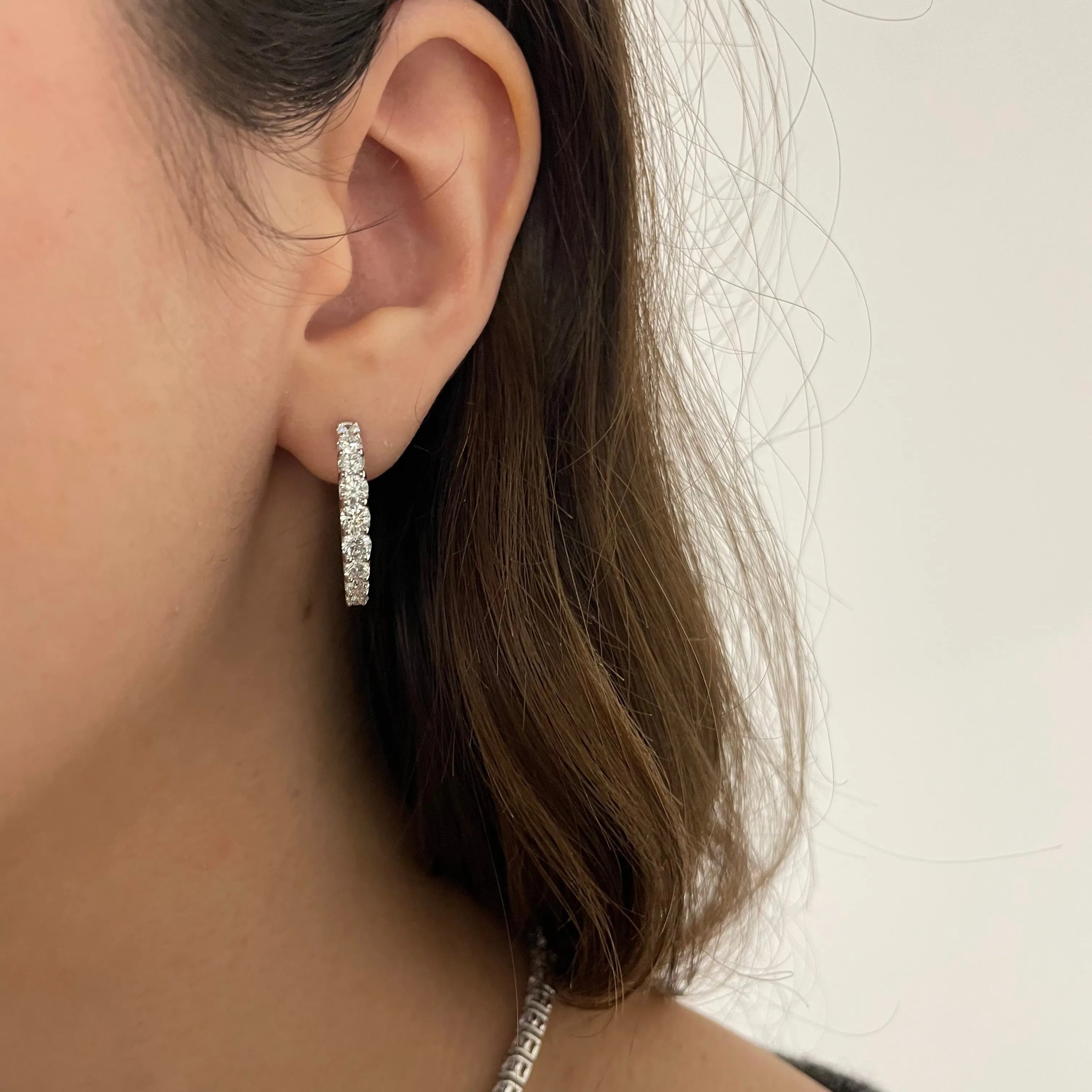 2tcw Lab Grown Diamond Hinging Hoops sold by Aurate product image thumbnail 4